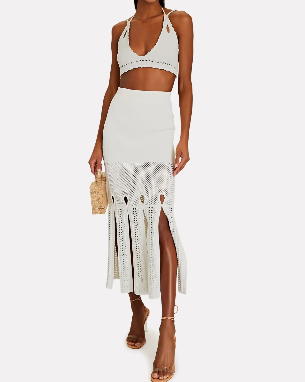 Alexis Buras Knit Bralette in White