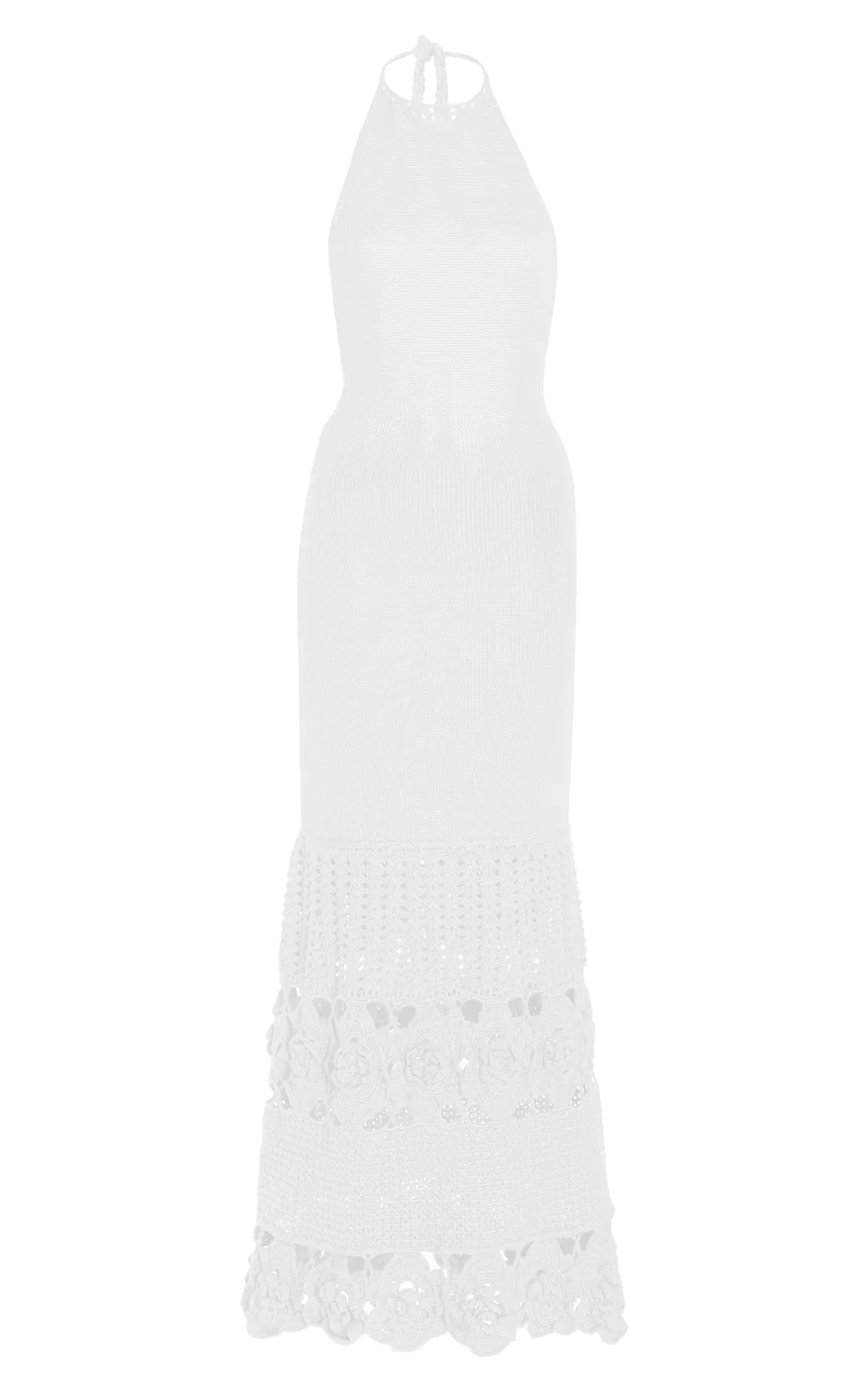 Alexis Carina Crochet Bamboo Knit Dress in White