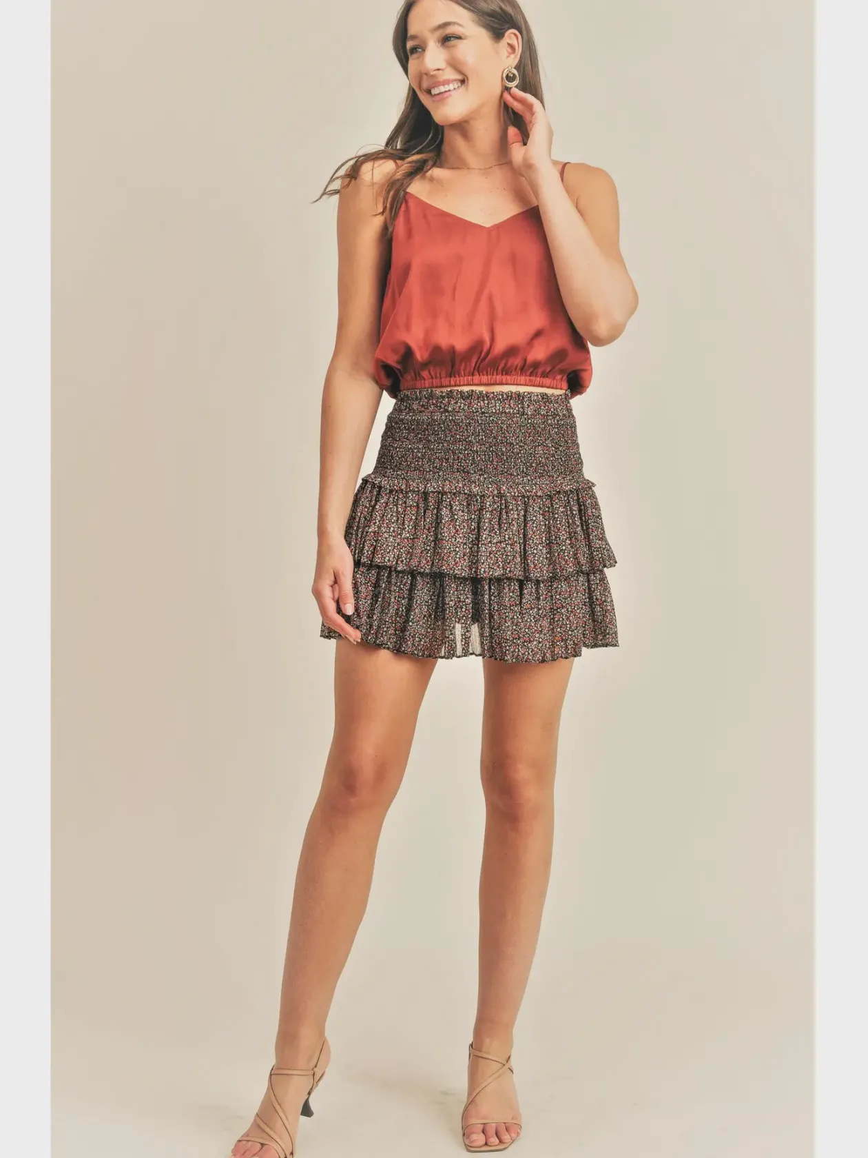 Aria Smocked Ruffle Skirt