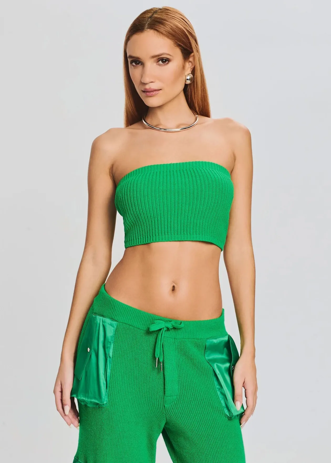 Barra Knit Bandeau in Kelly Green