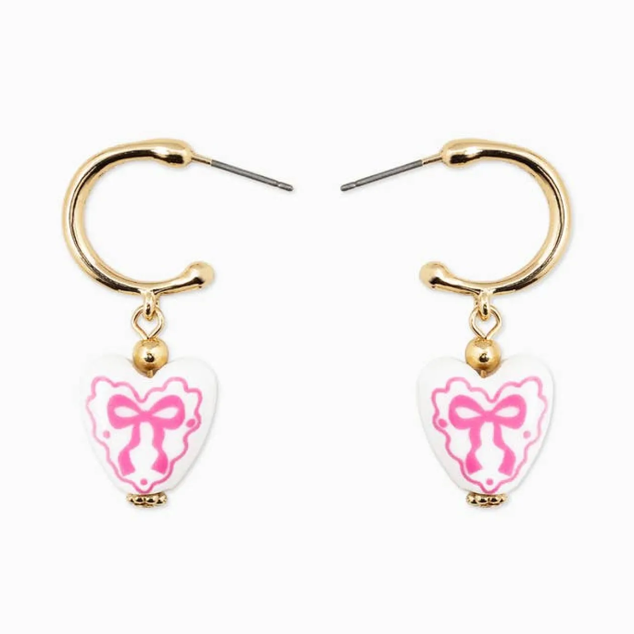 Bow Drop Hoop Earrings