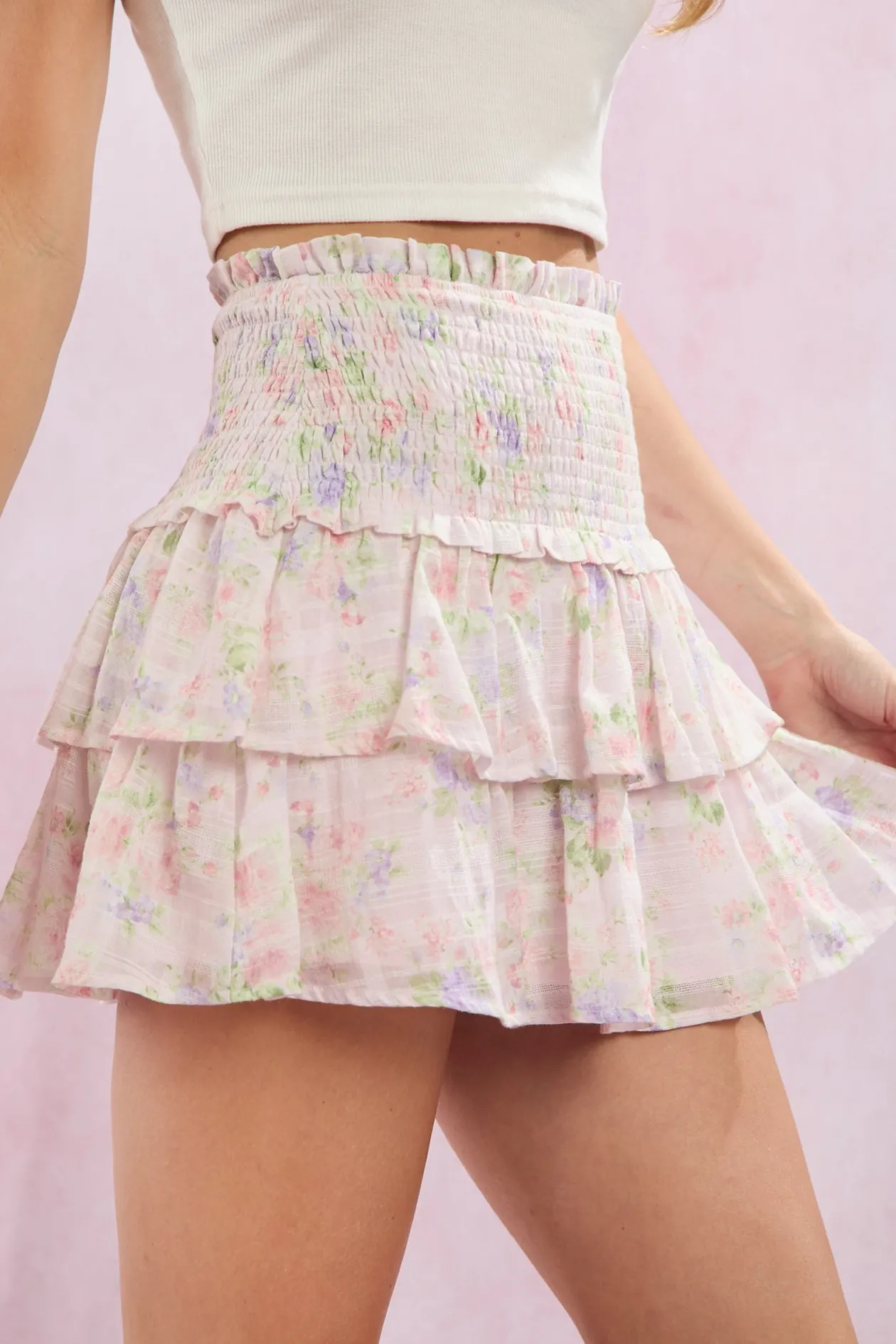 Carolina Smocked Mini Skirt