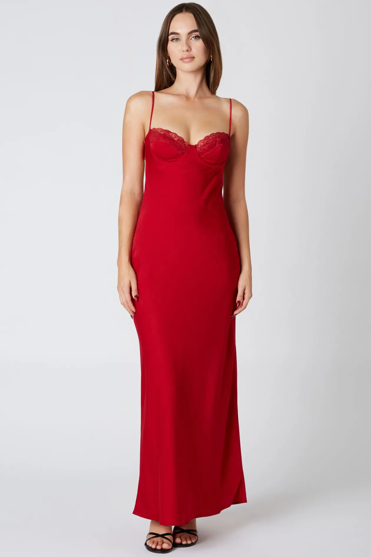 Crimson Red Maxi Slip Dress