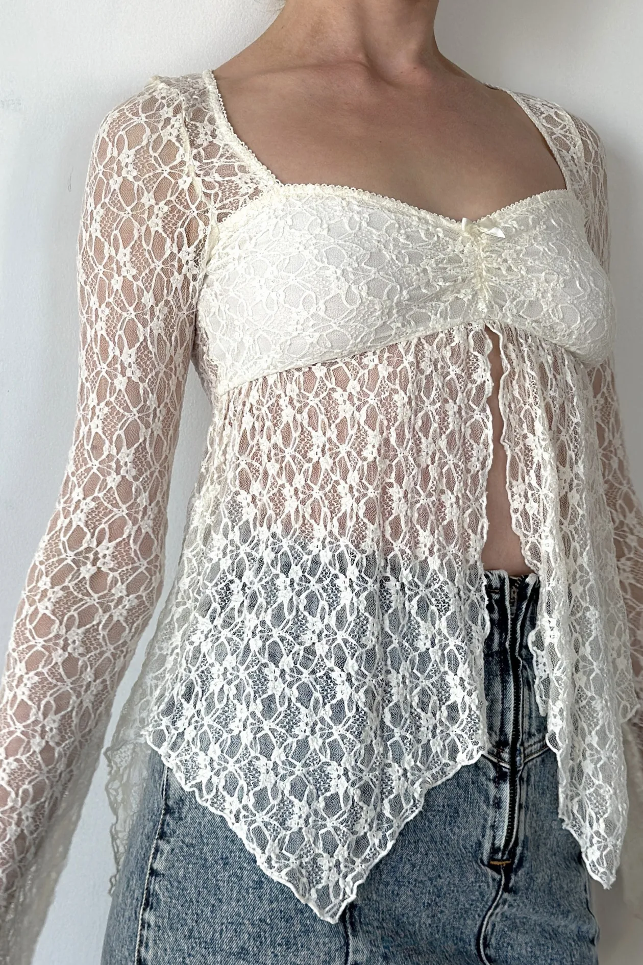 Crossroads Lace Flyaway Top