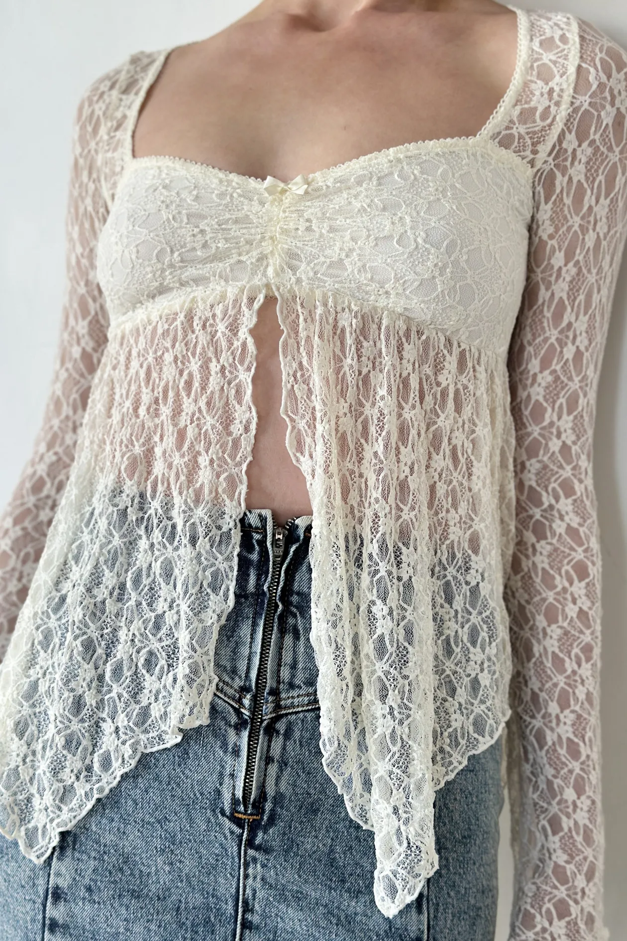 Crossroads Lace Flyaway Top