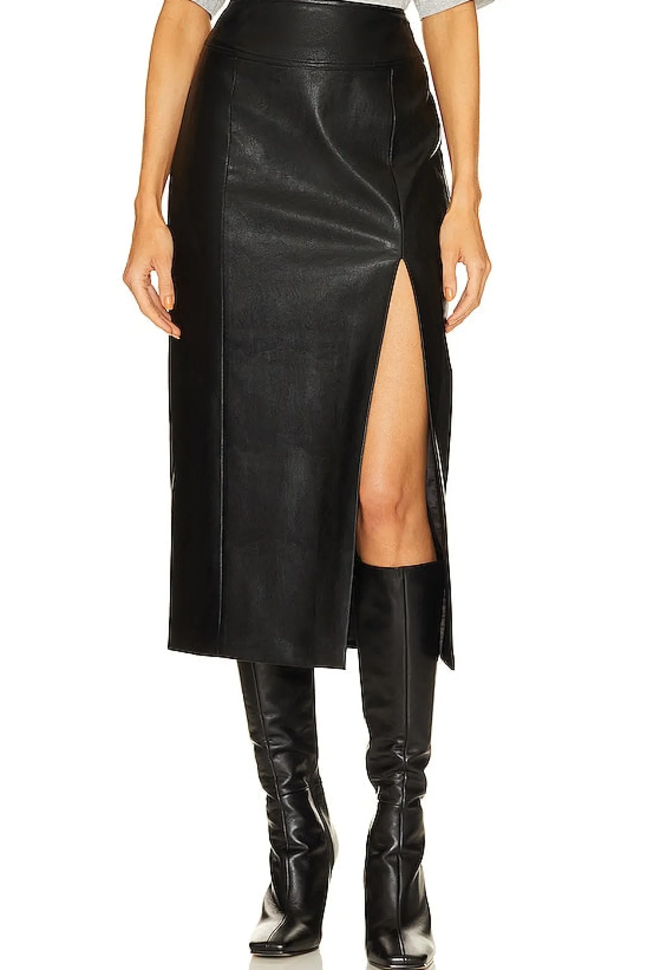 Dante Vegan Leather Midi Skirt
