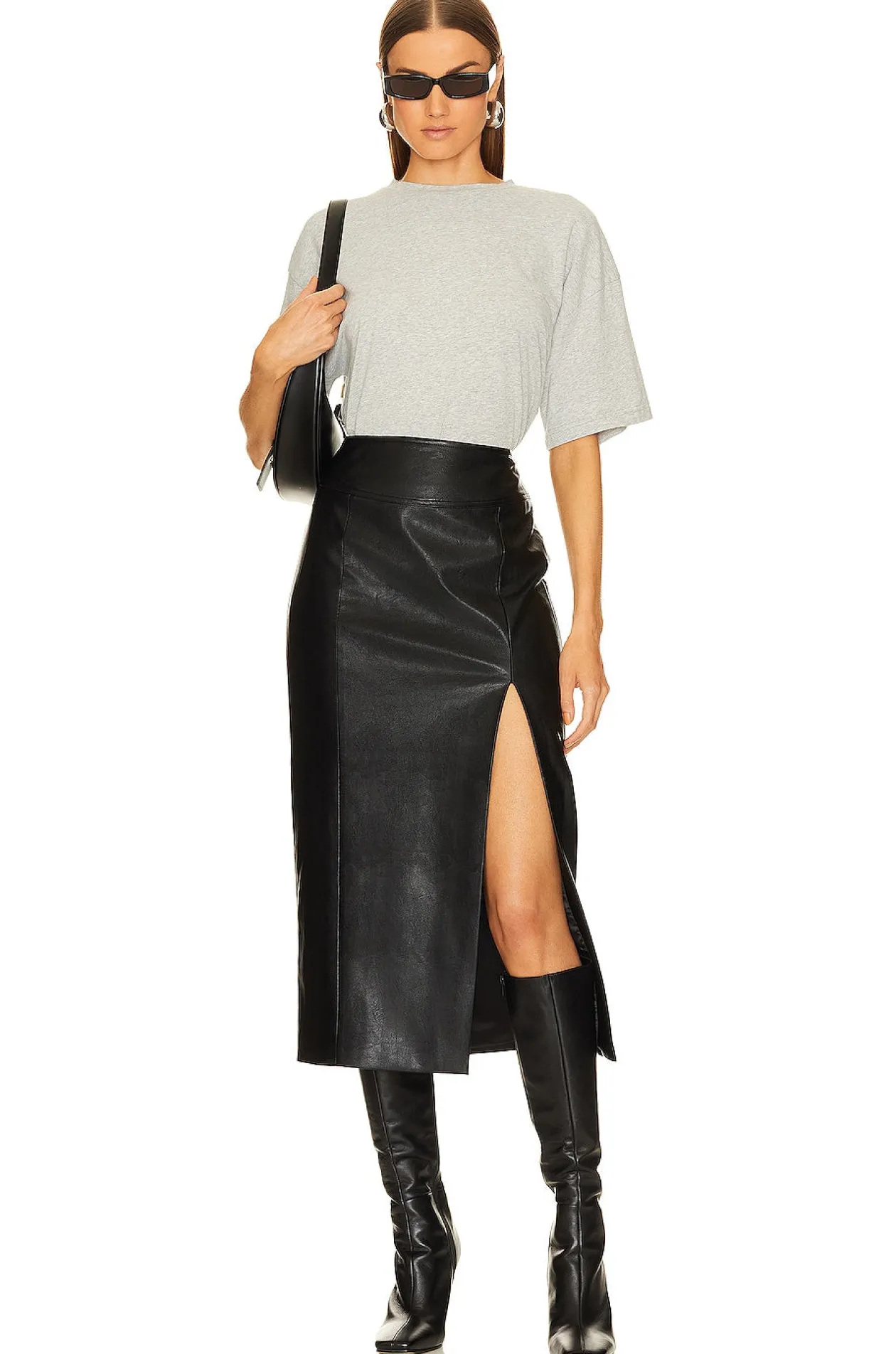 Dante Vegan Leather Midi Skirt