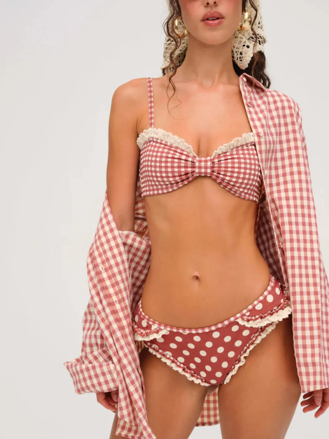 Denim Dot Bikini Bottom