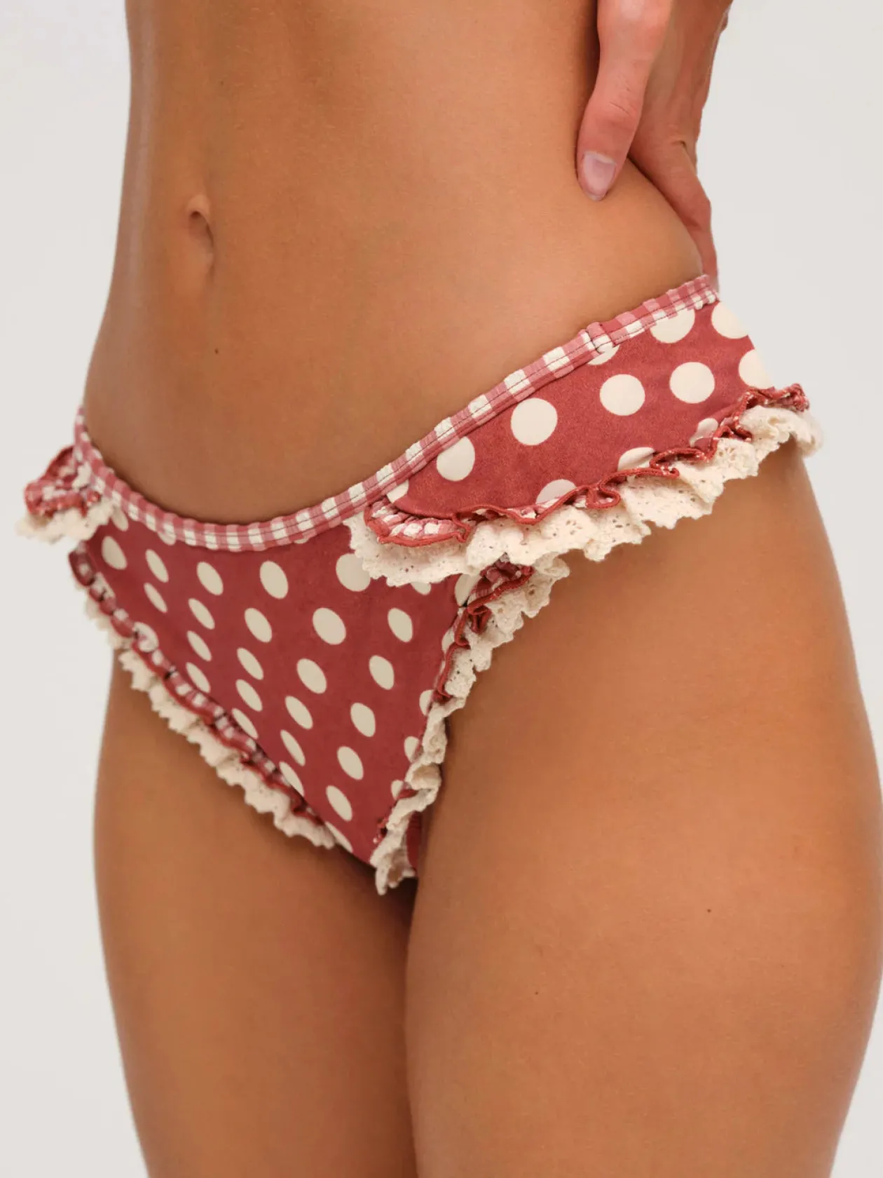 Denim Dot Bikini Bottom