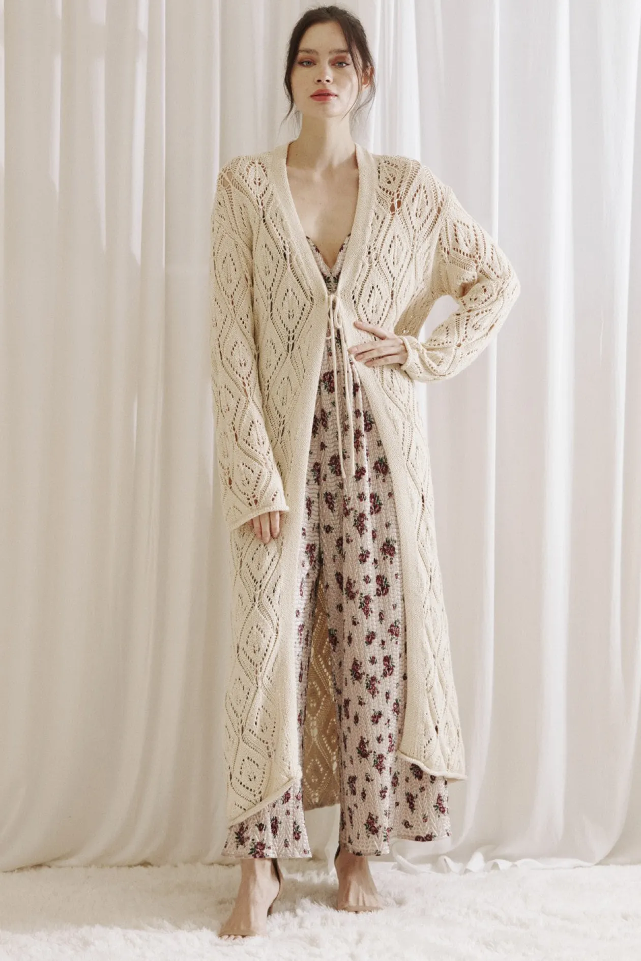 Diamond Knit Duster Cardigan