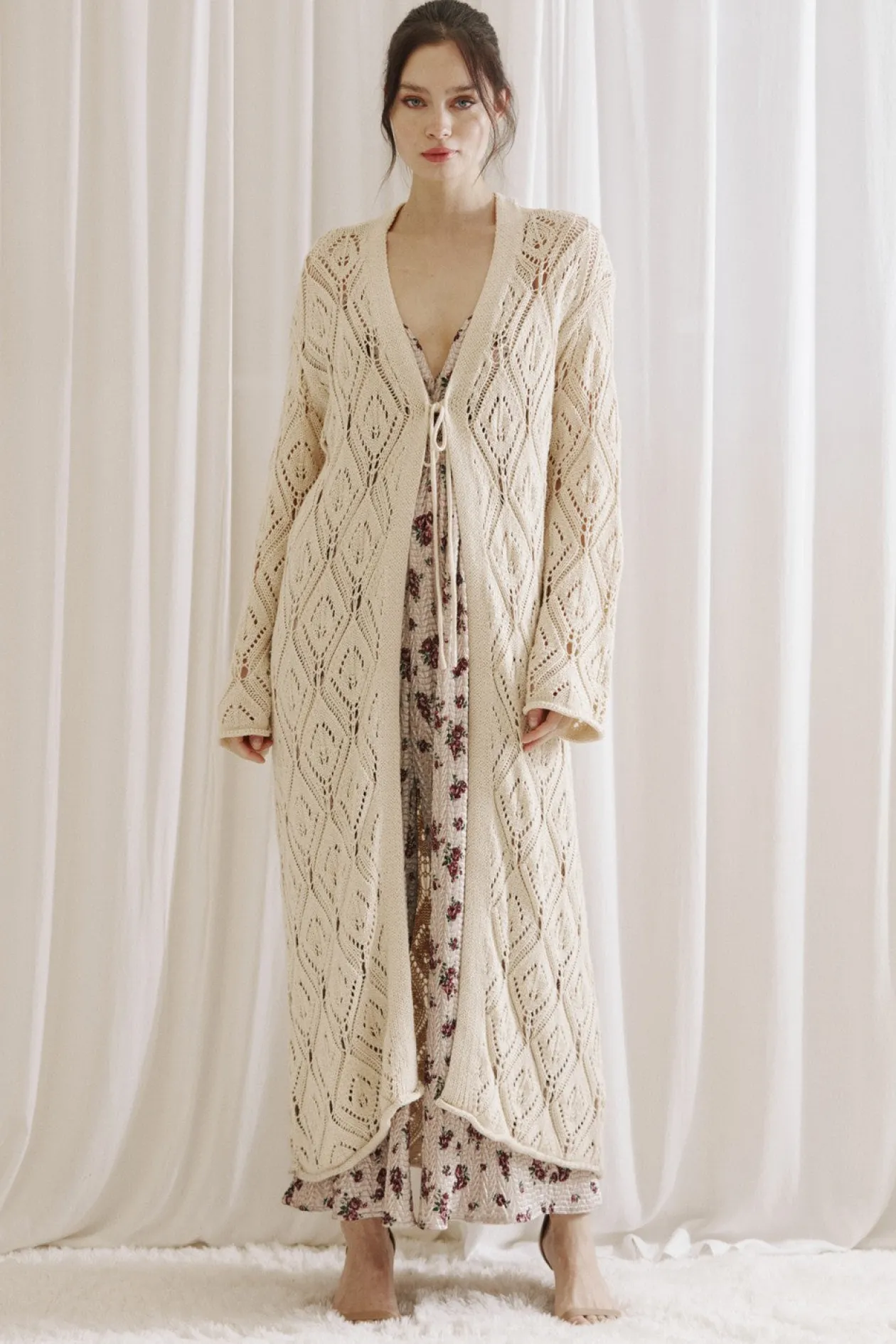 Diamond Knit Duster Cardigan