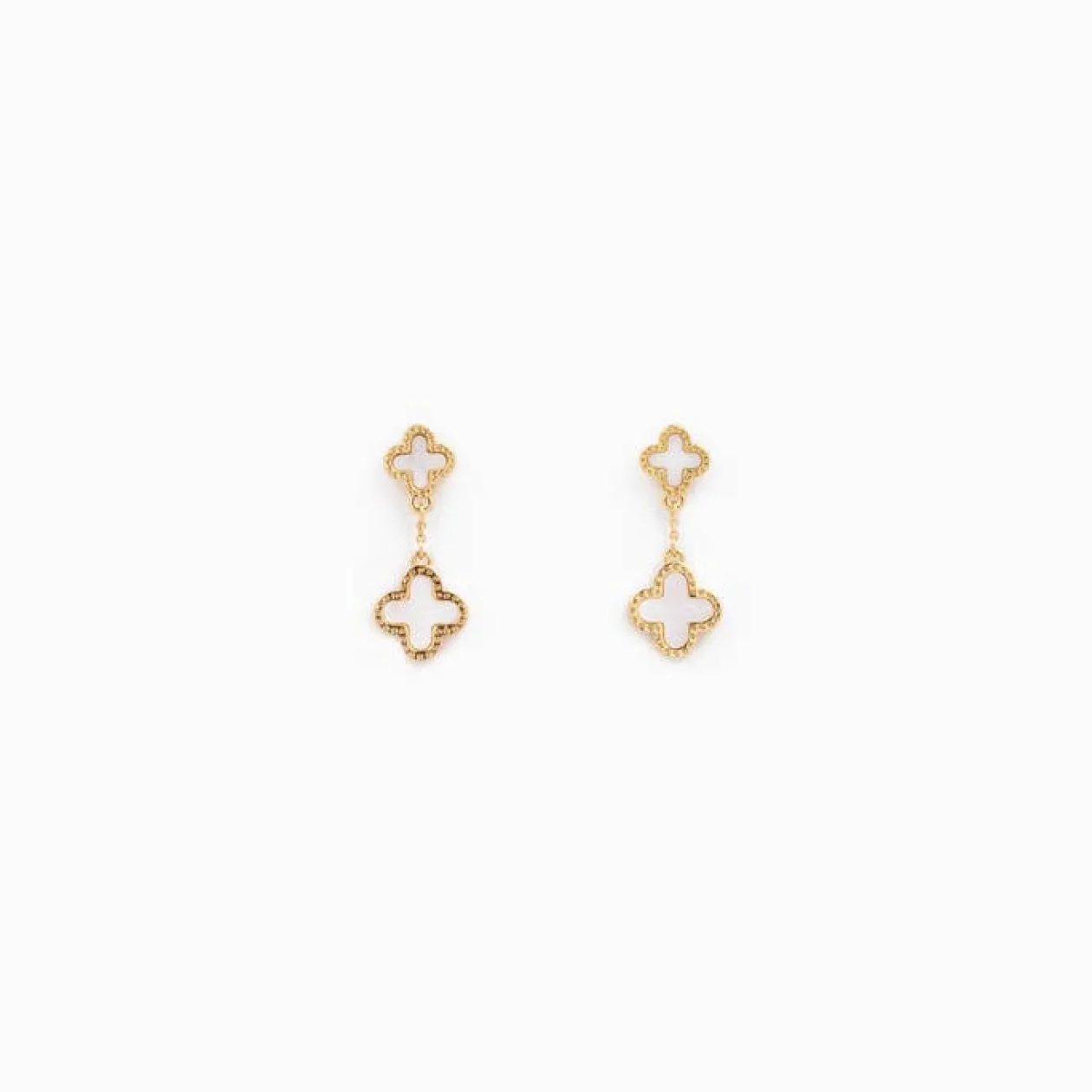 Double Clover Drop Earrings