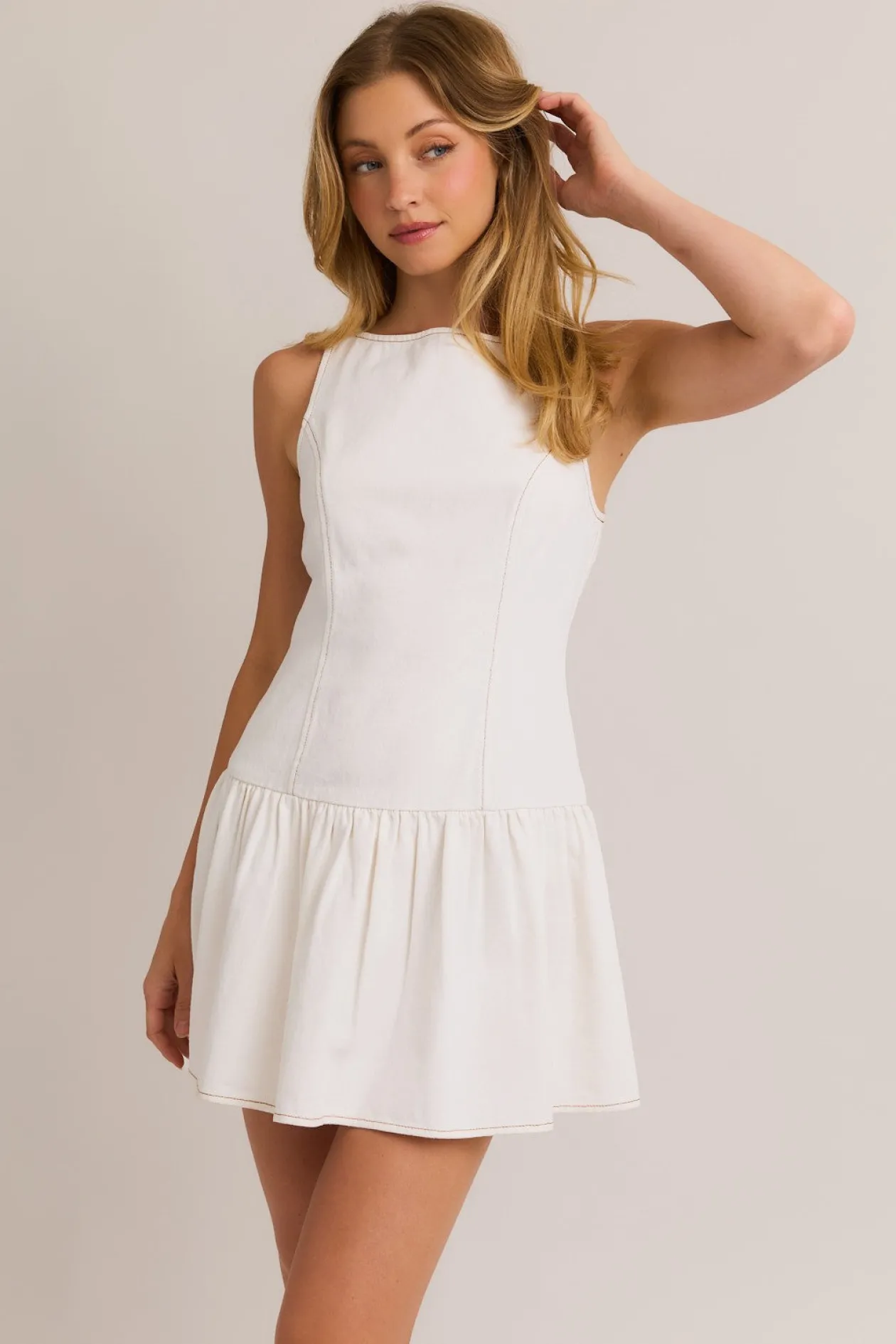 drop_waist_denim_dress_in_4.webp Drop Waist Denim Dress in White