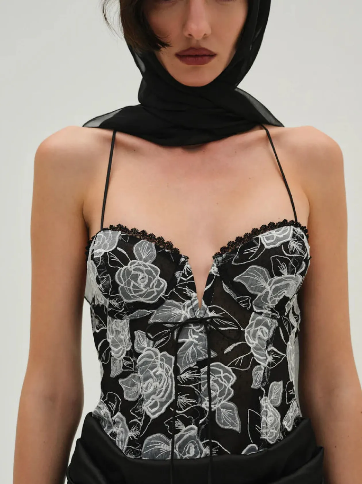 Embroidered Roses Maxi Dress