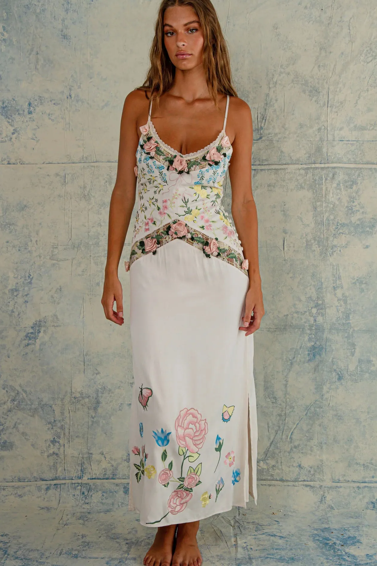 Fillyboo Meadow Camisole Maxi Dress in Ivory