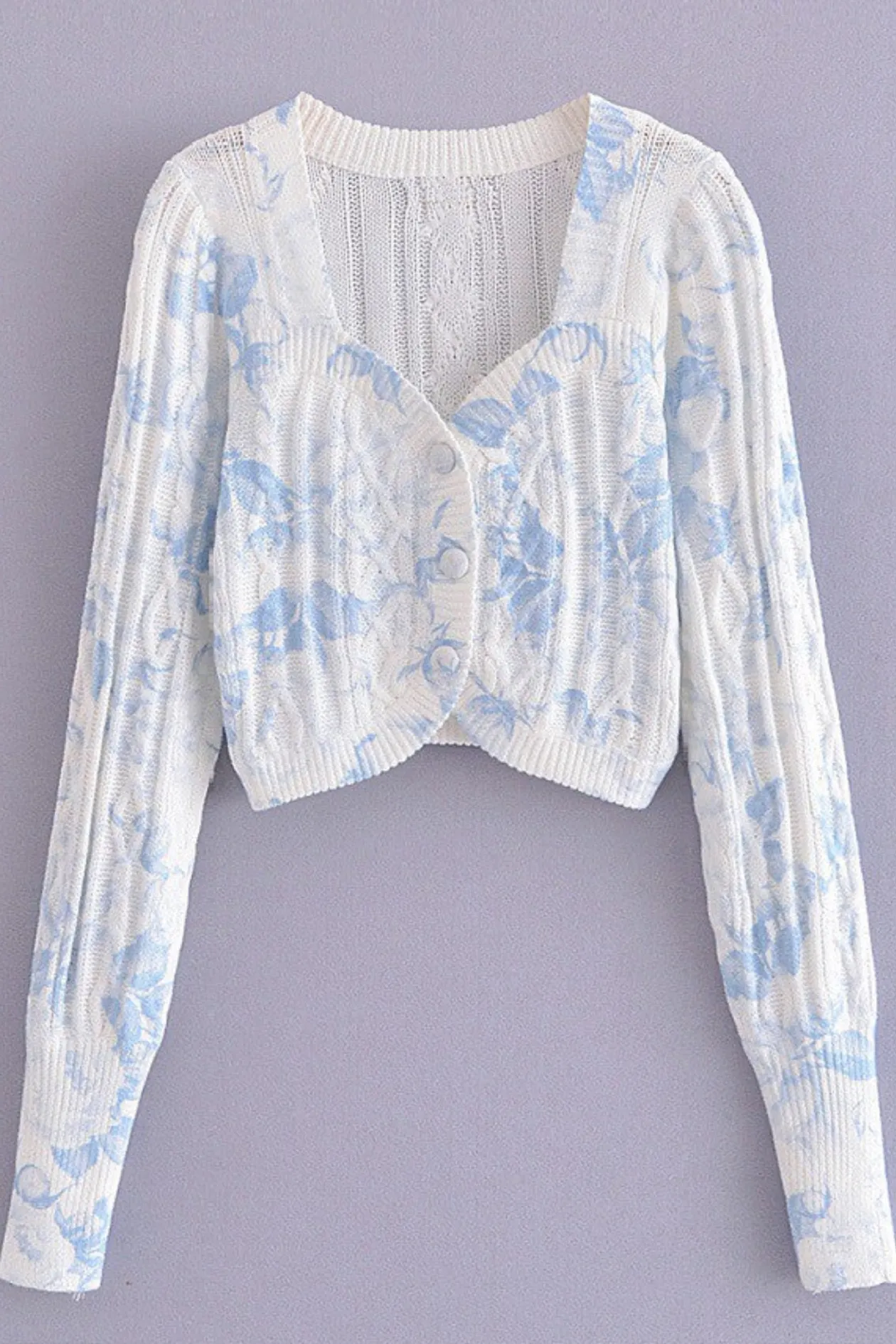 Floral Cropped Cardigan