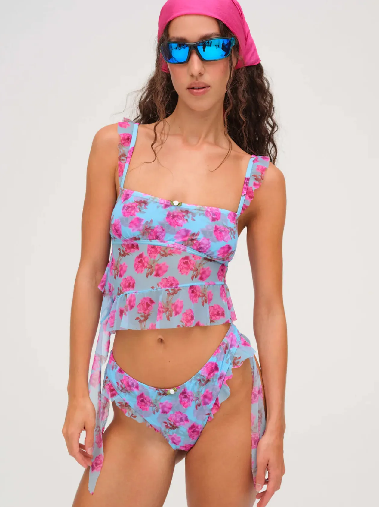 Floral Stems Ruffle Bikini Bottom