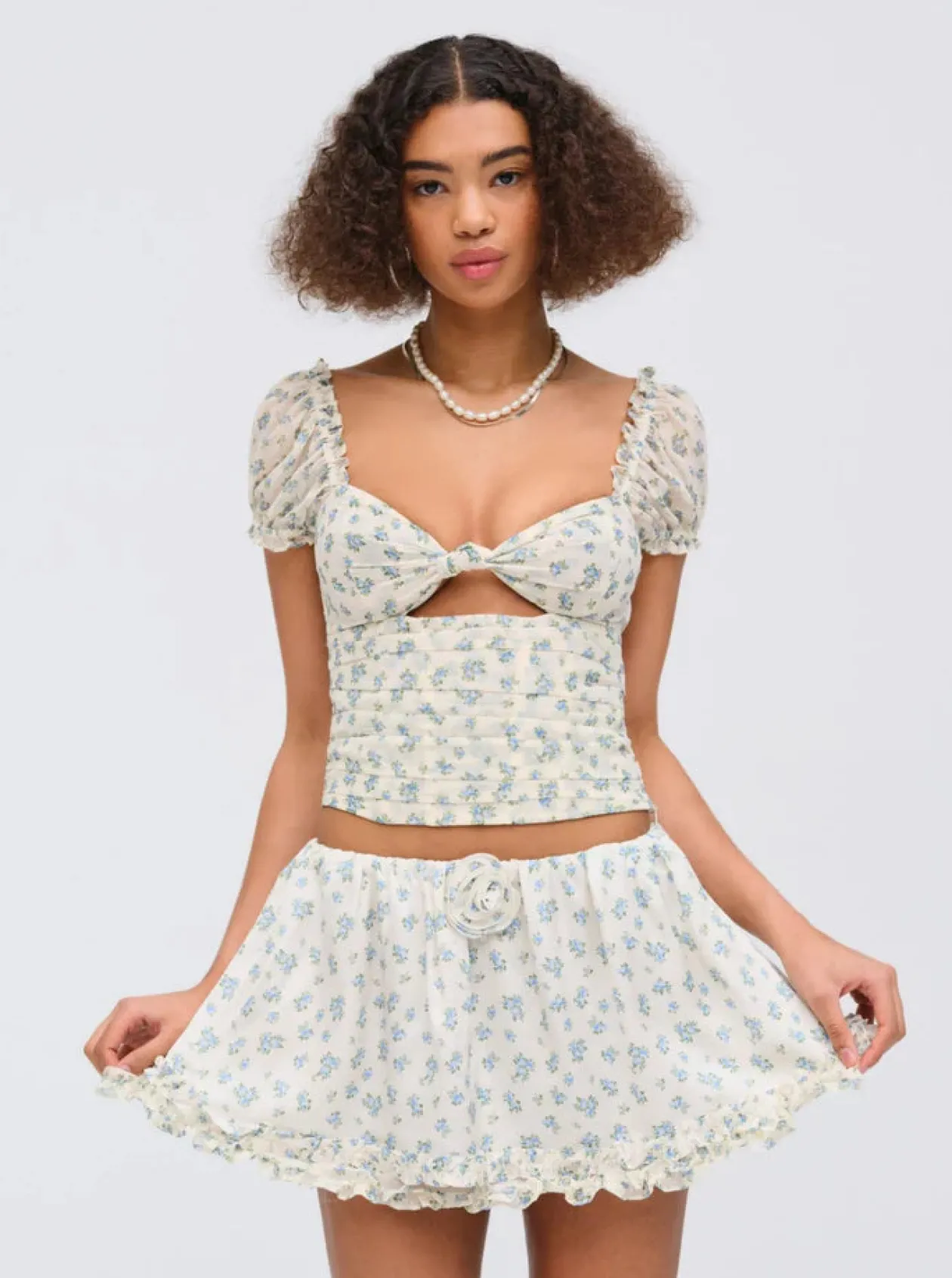 For Love & Lemons Chateau Mini Skirt