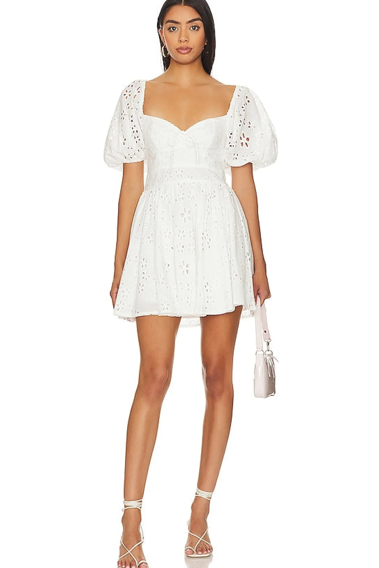 For Love & Lemons Jocelyn Mini Dress in White