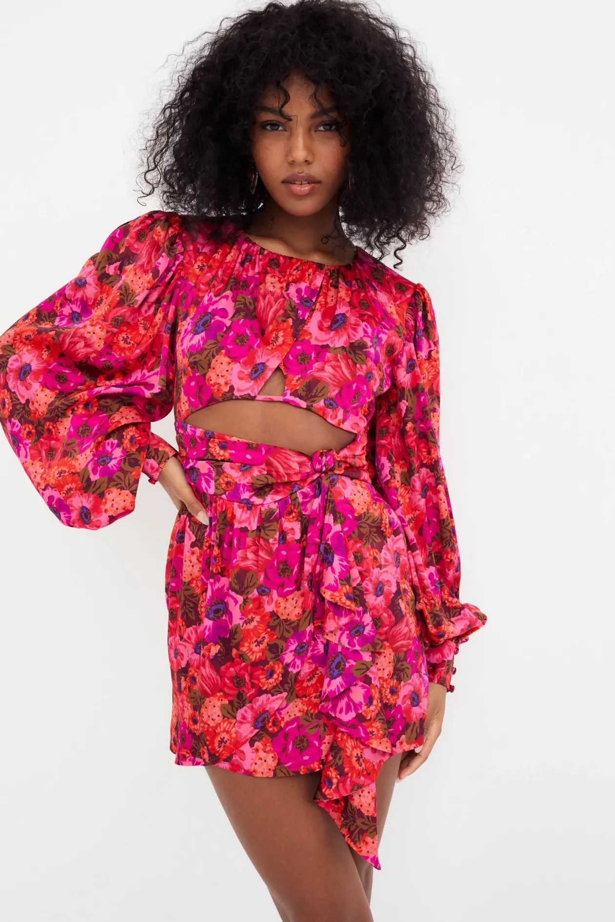 For Love & Lemons Lauren Long Sleeve Mini Dress