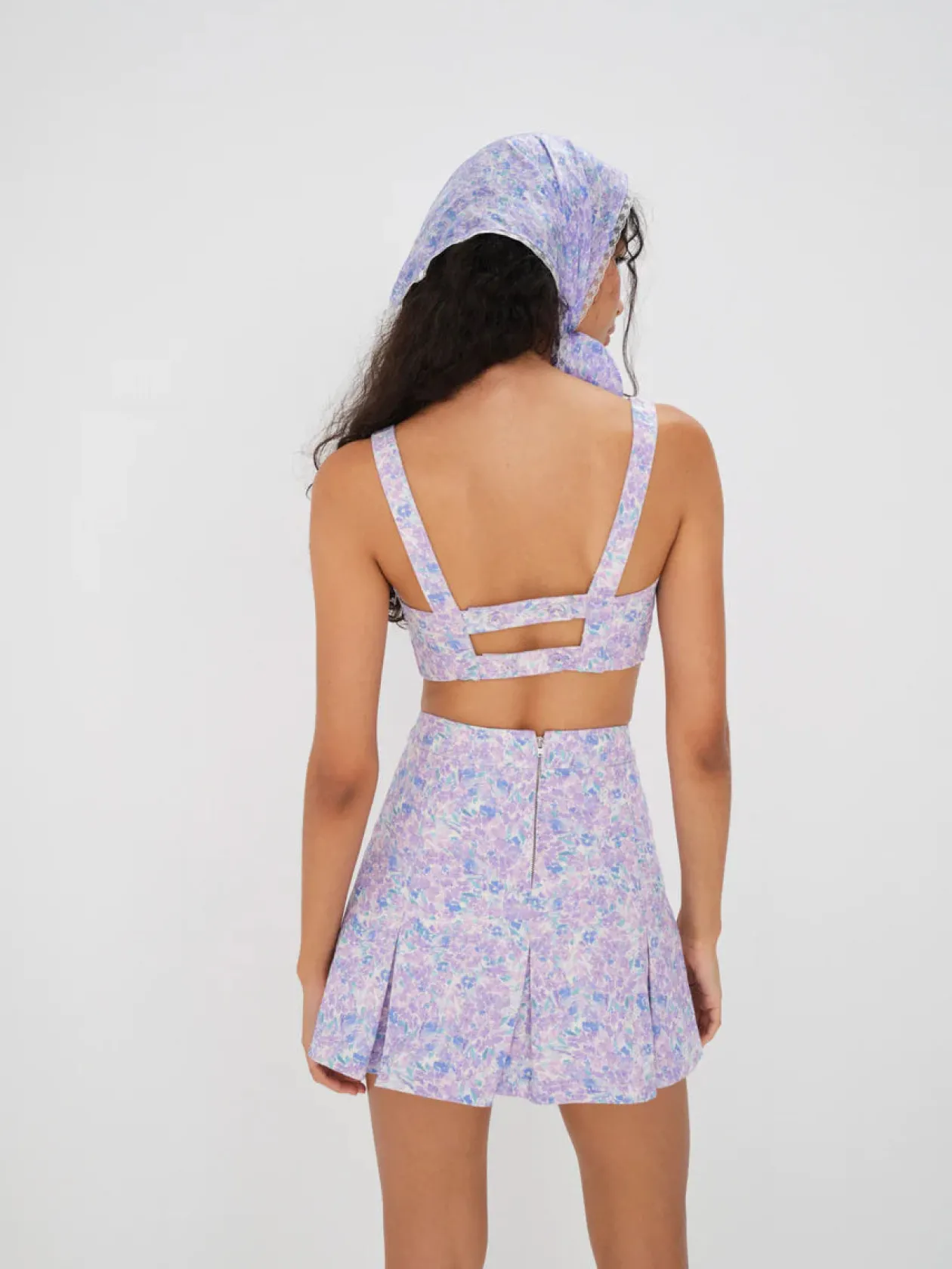 For Love & Lemons Marlo Mini Skirt in Purple