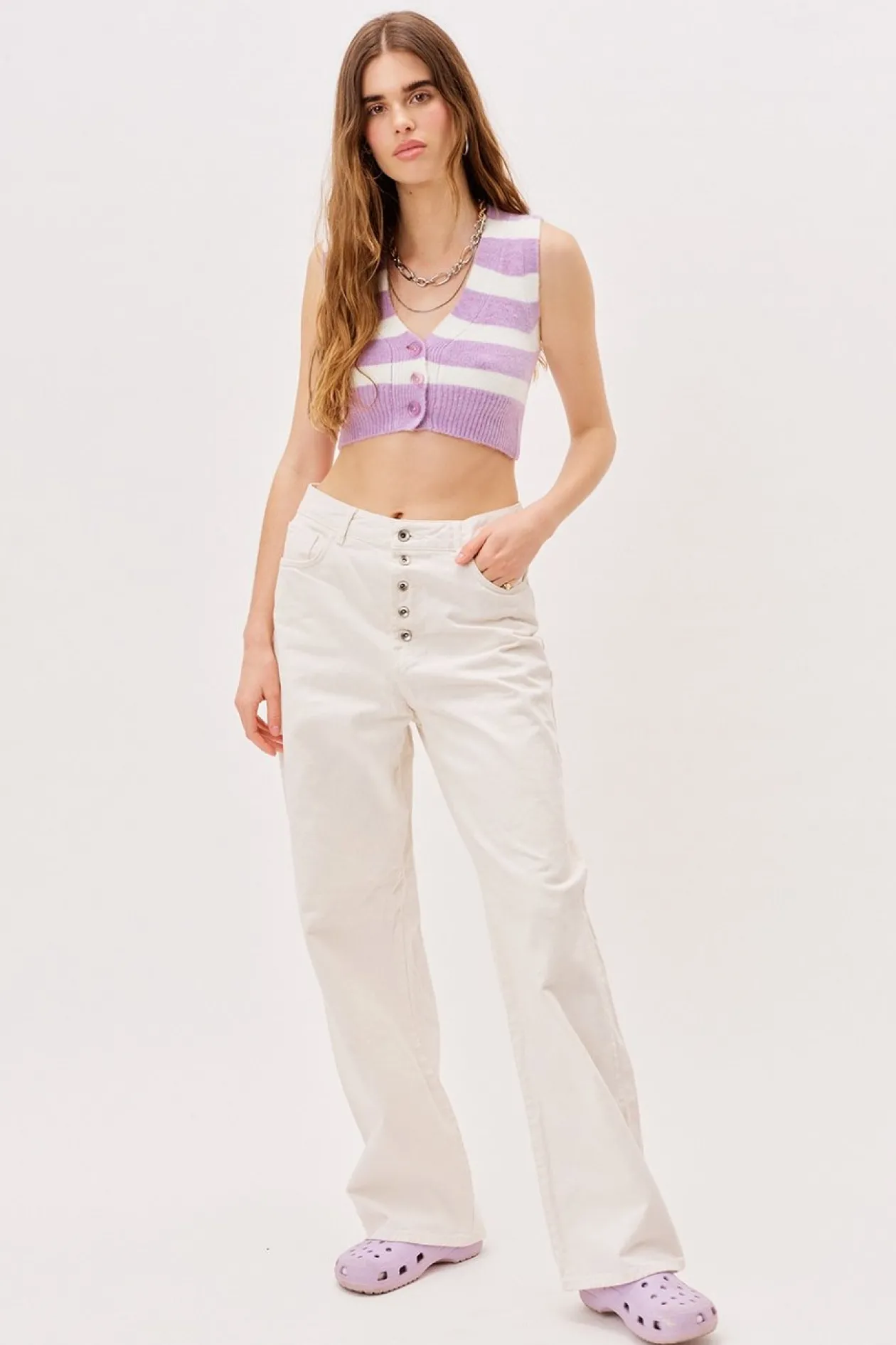 For Love & Lemons Maud Crop Sweater Vest