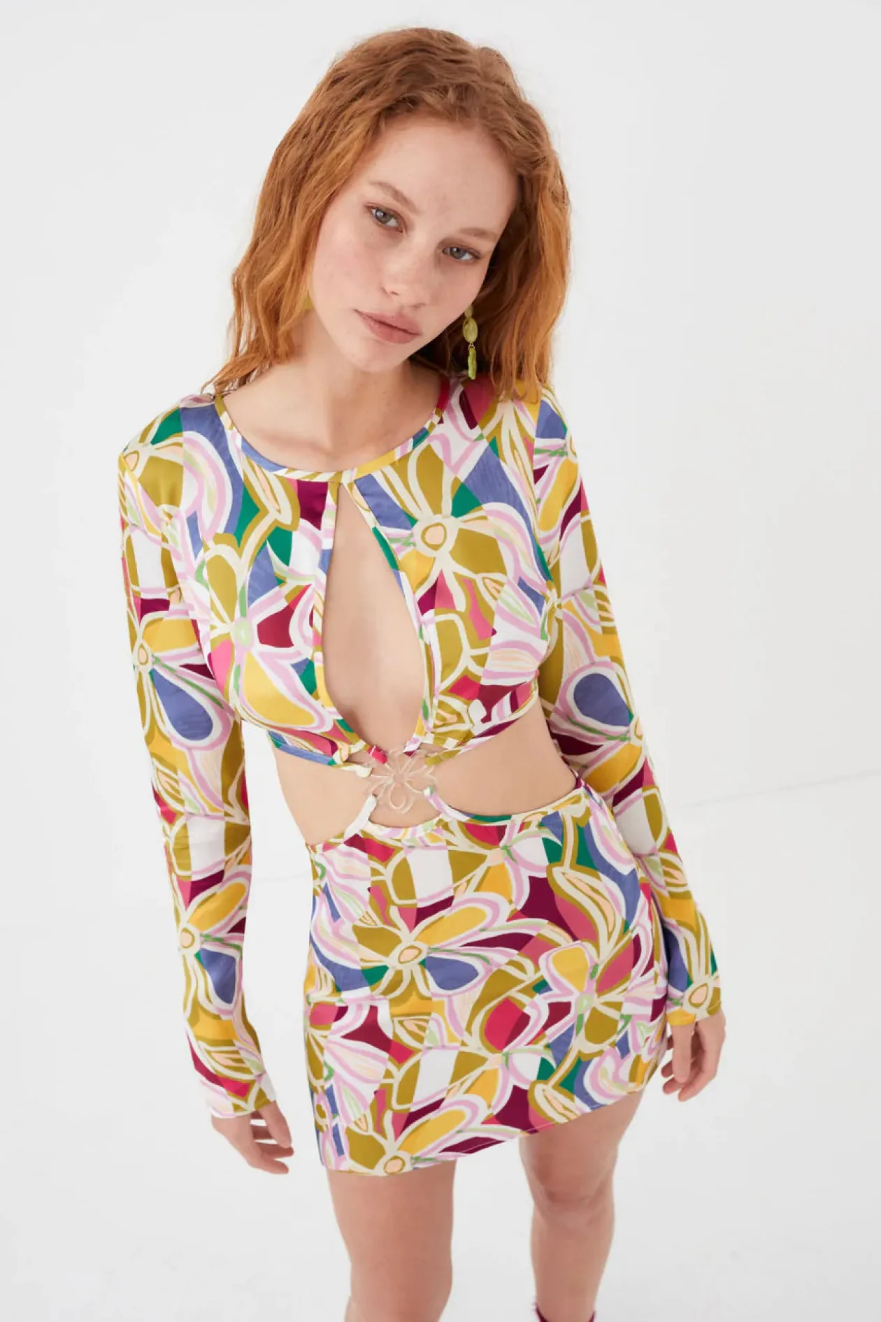 For Love & Lemons Thora Long Sleeve Mini Dress