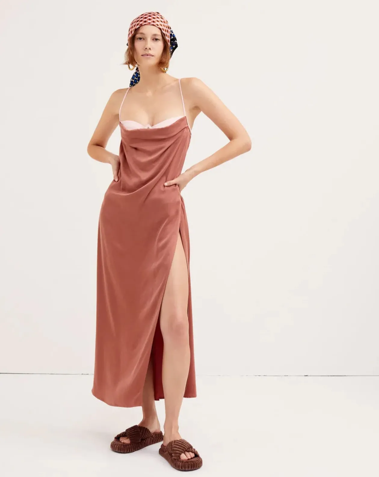 For Love & Lemons Viv Maxi Dress in Brown