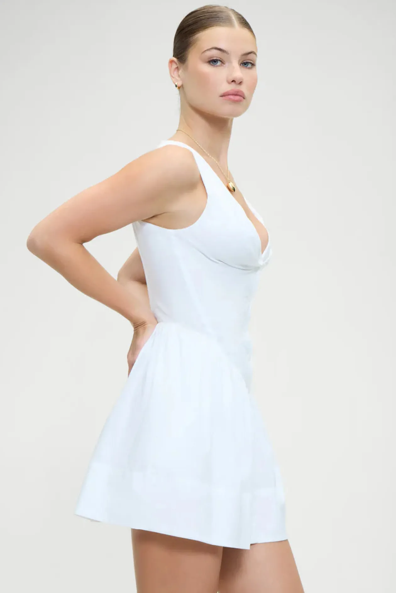 frankies_bikinis_charlott_3.webp Frankies Bikinis Charlotte Corset Poplin Dress in White