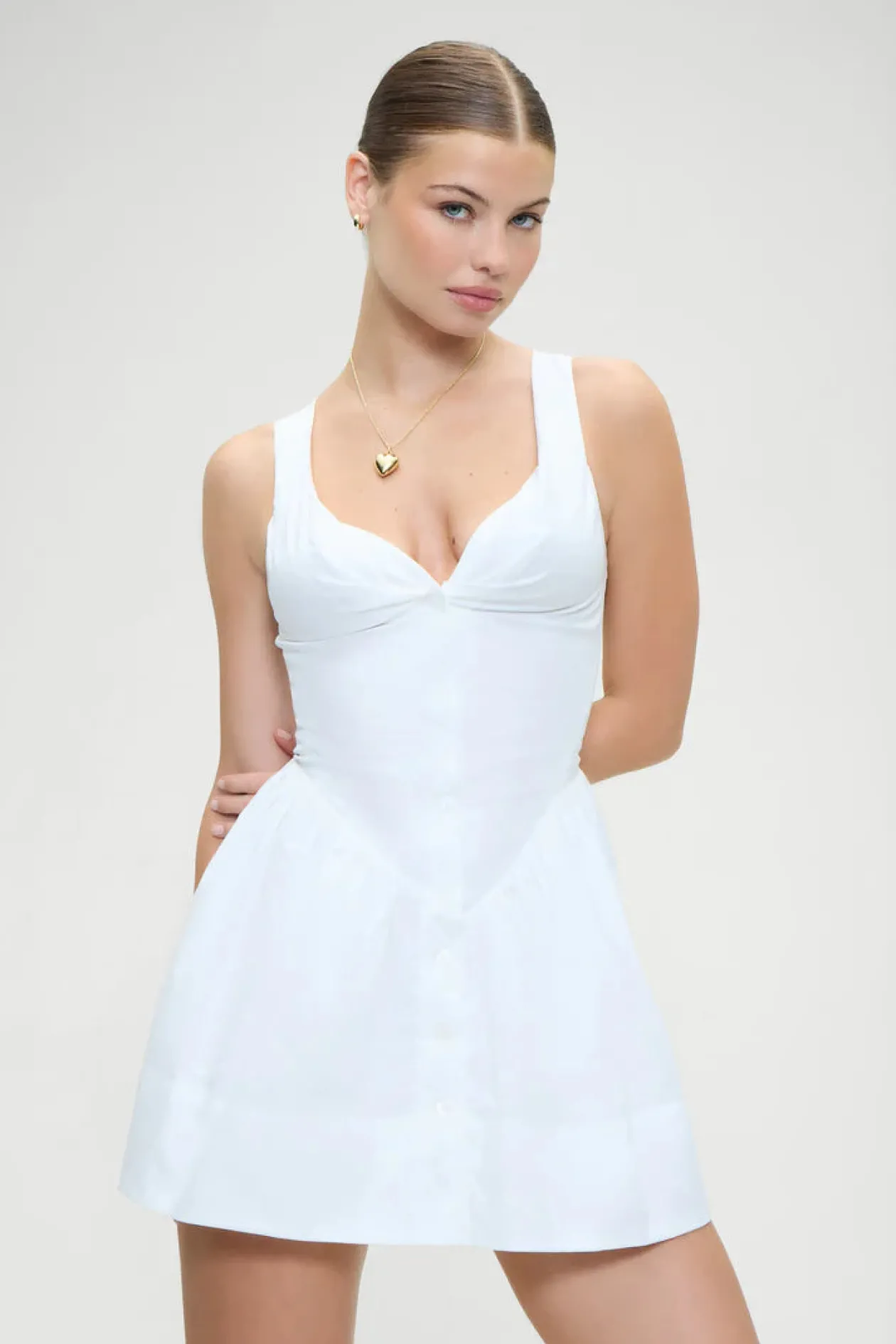frankies_bikinis_charlott_5.webp Frankies Bikinis Charlotte Corset Poplin Dress in White