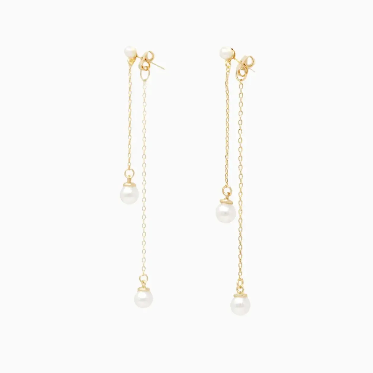 Front & Back Layered Pearl Drop Earrings