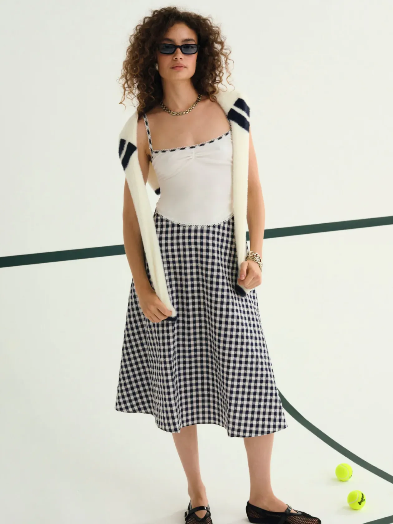 Gisella Gingham Midi Dress
