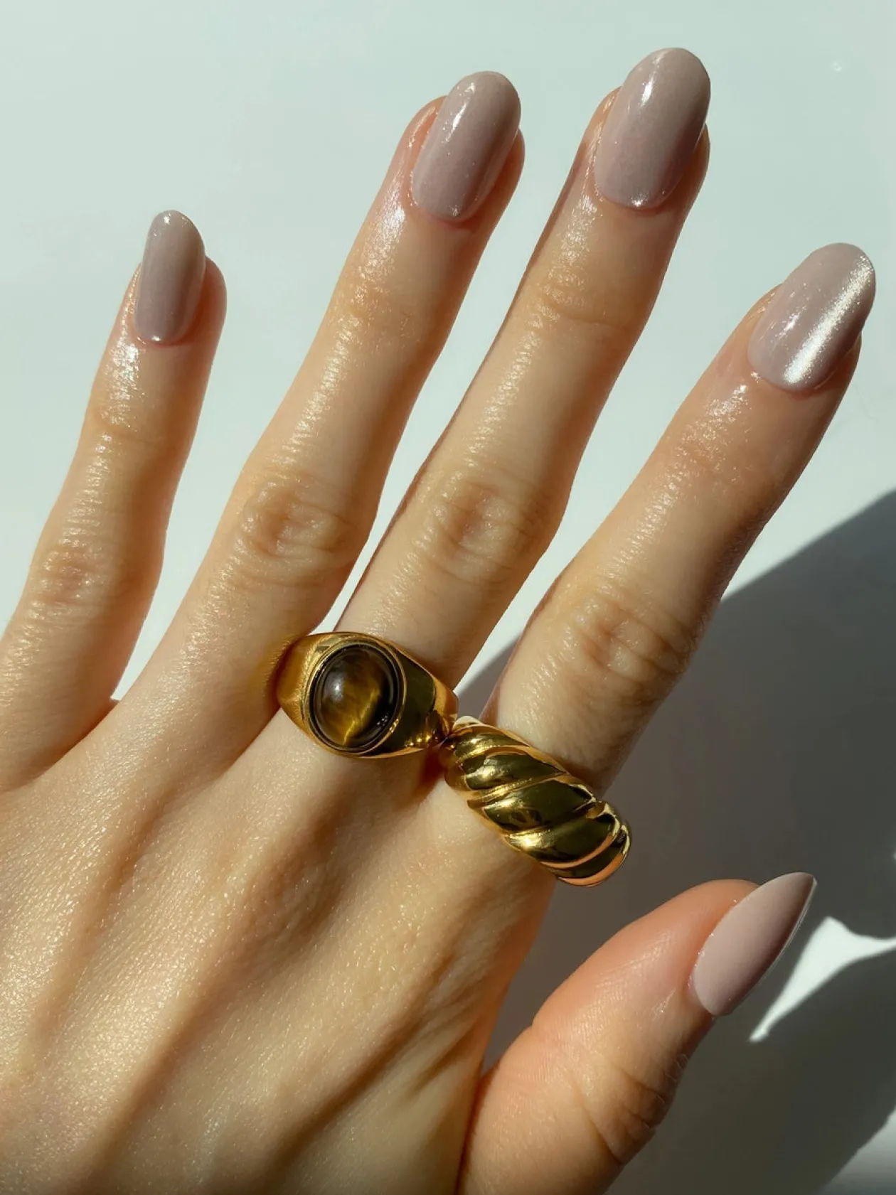Gold Croissant Dome Ring