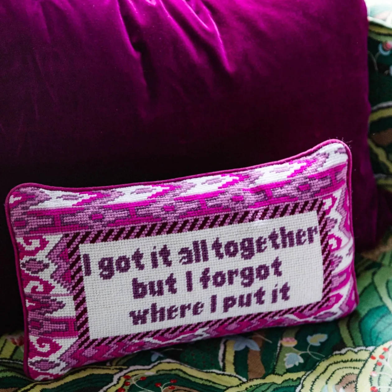 Got It All Together Needlepoint Pillow