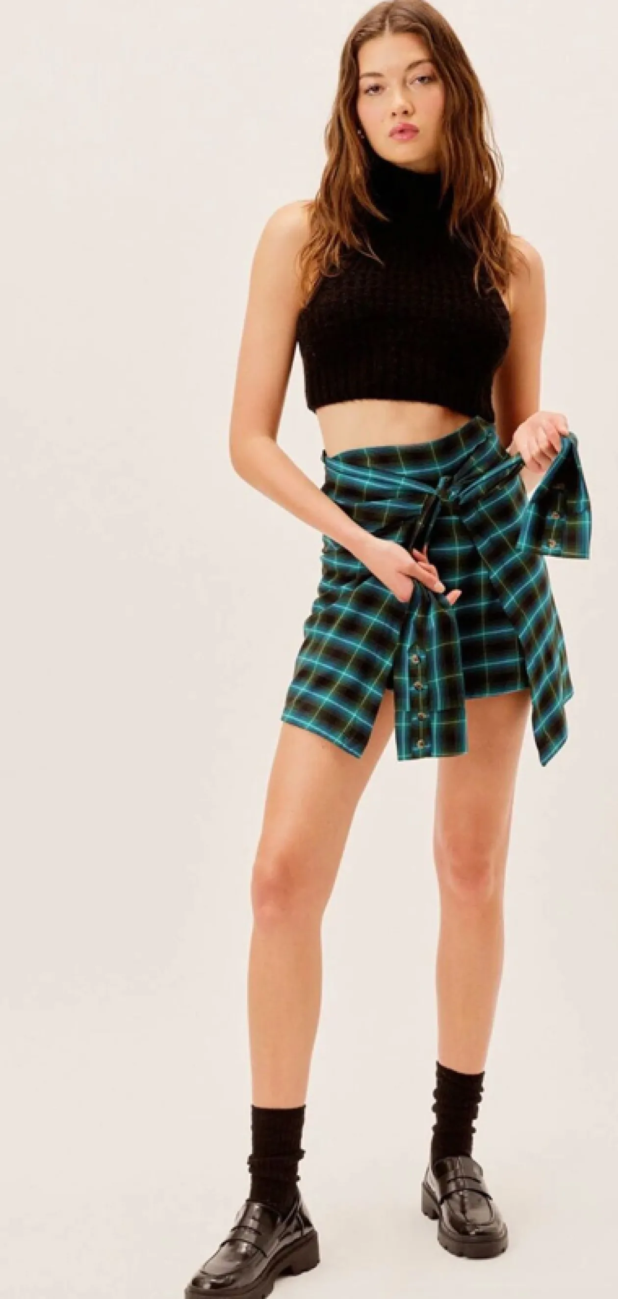 Gwen Wrap Skirt in Green