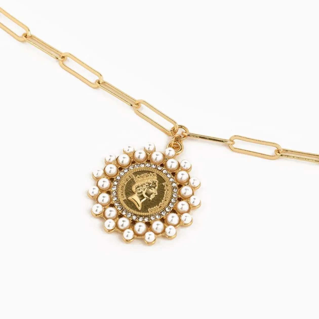 Hail the Queen Coin Pendant Necklace