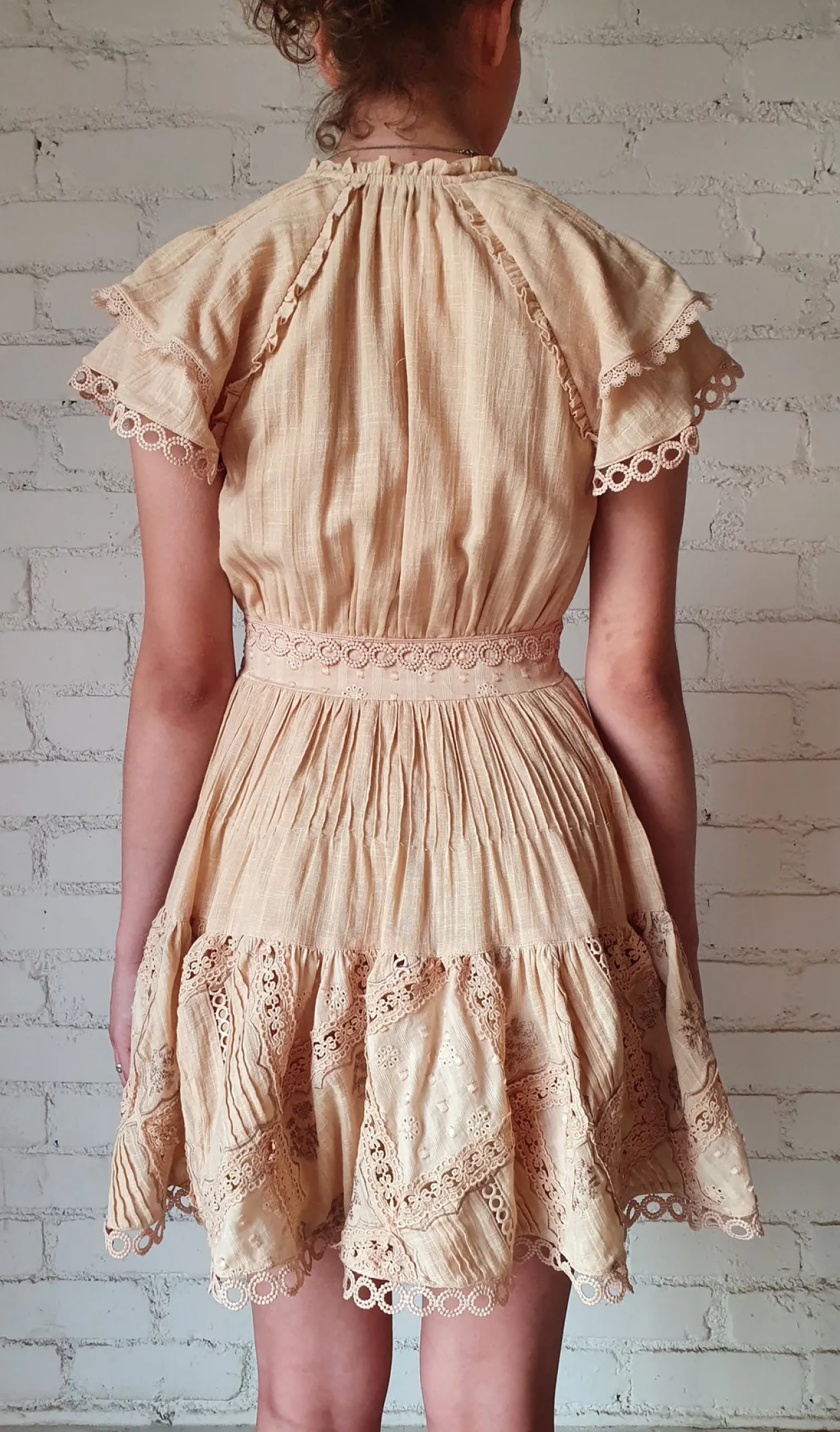 Hemant & Nandita Ruby Embroidered Cotton Mini Dress