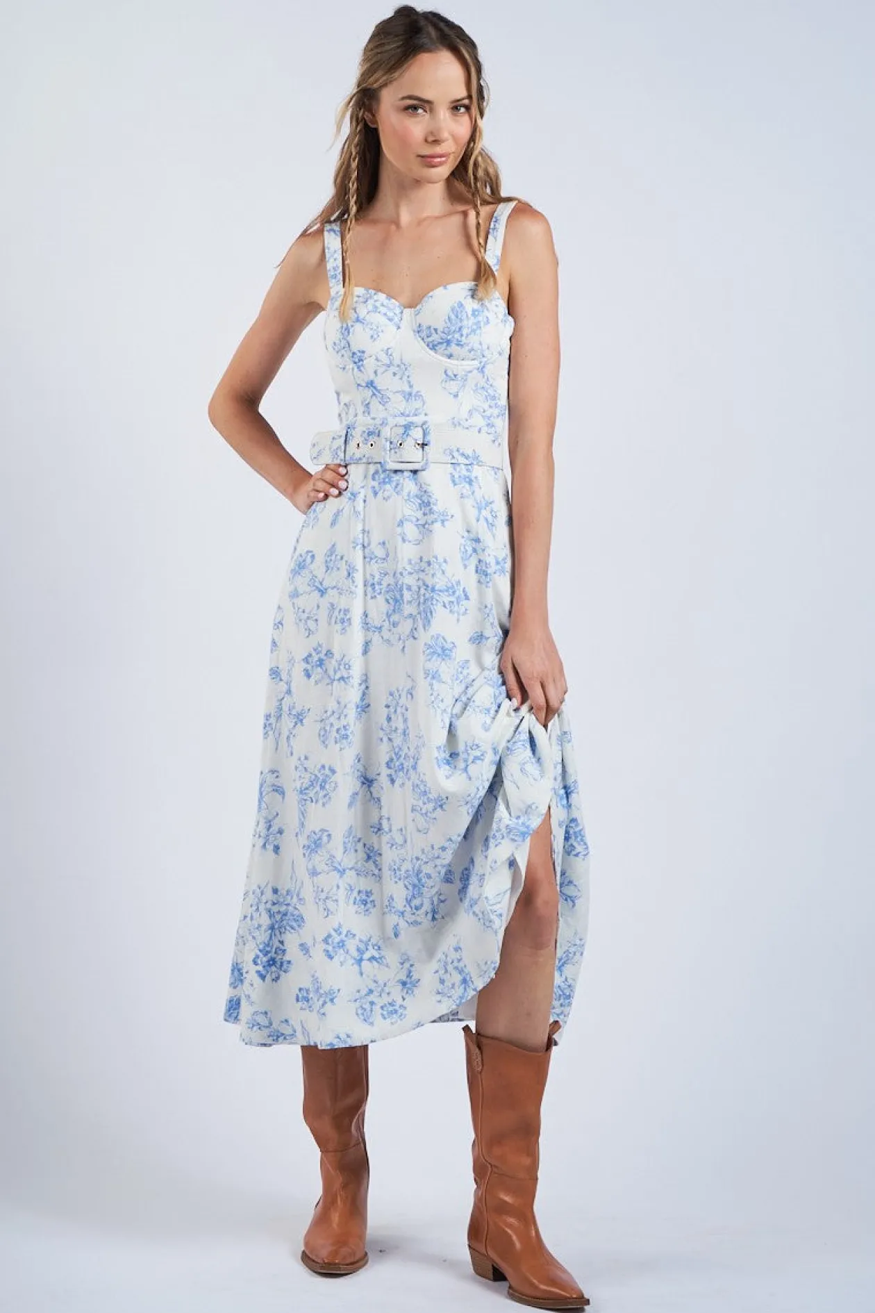 Hibiscus Blooms Midi Dress