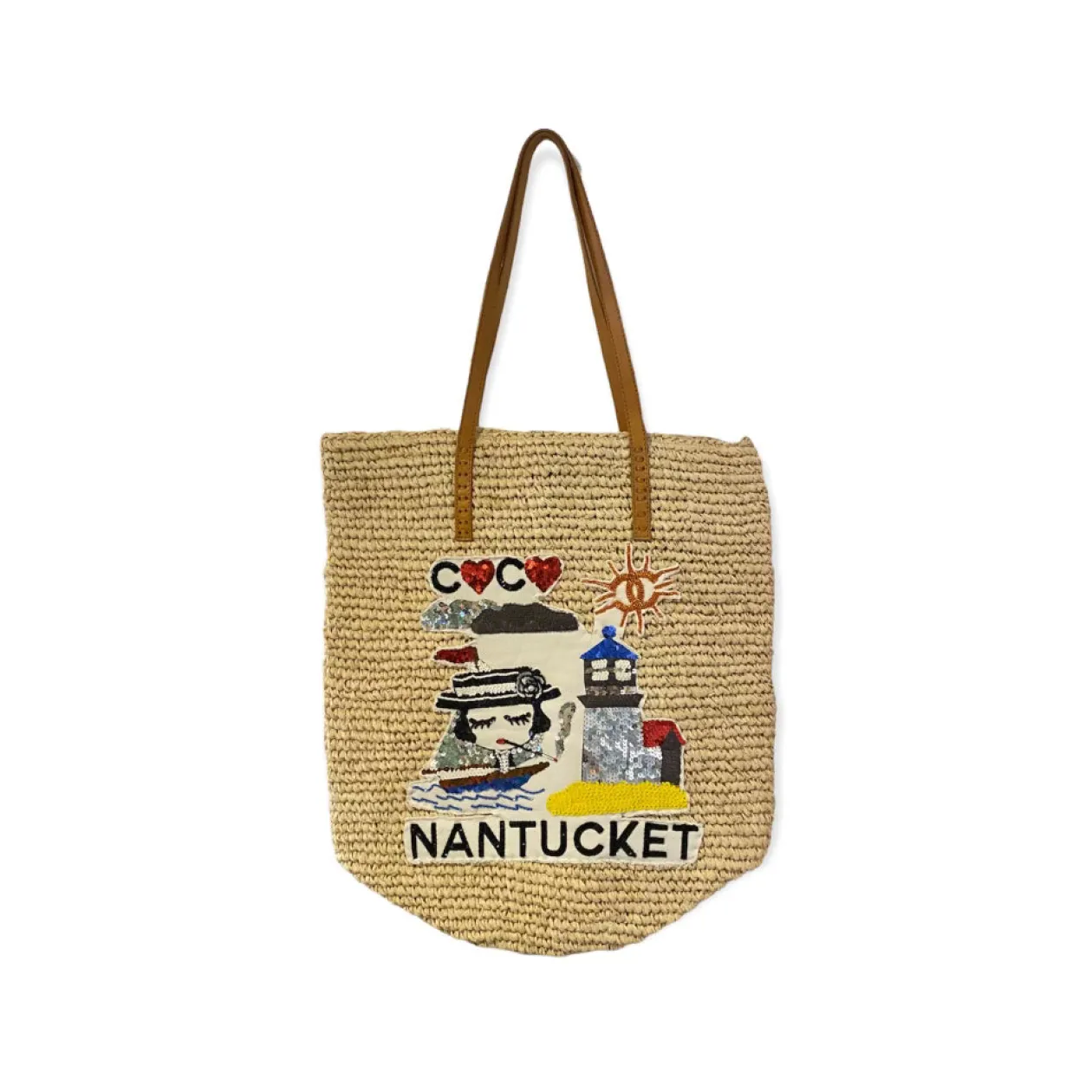 House of Mua Mua Coco Nantucket Raffia Market Bag