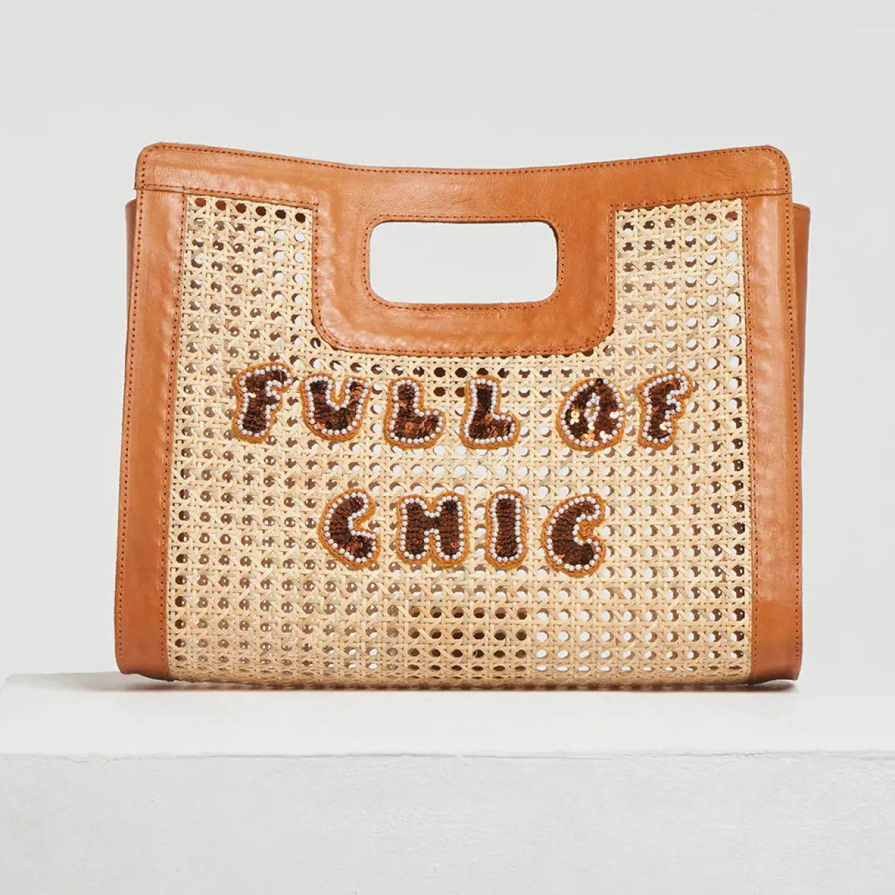 House of Mua Mua Full of Chic Rattan Tote Bag