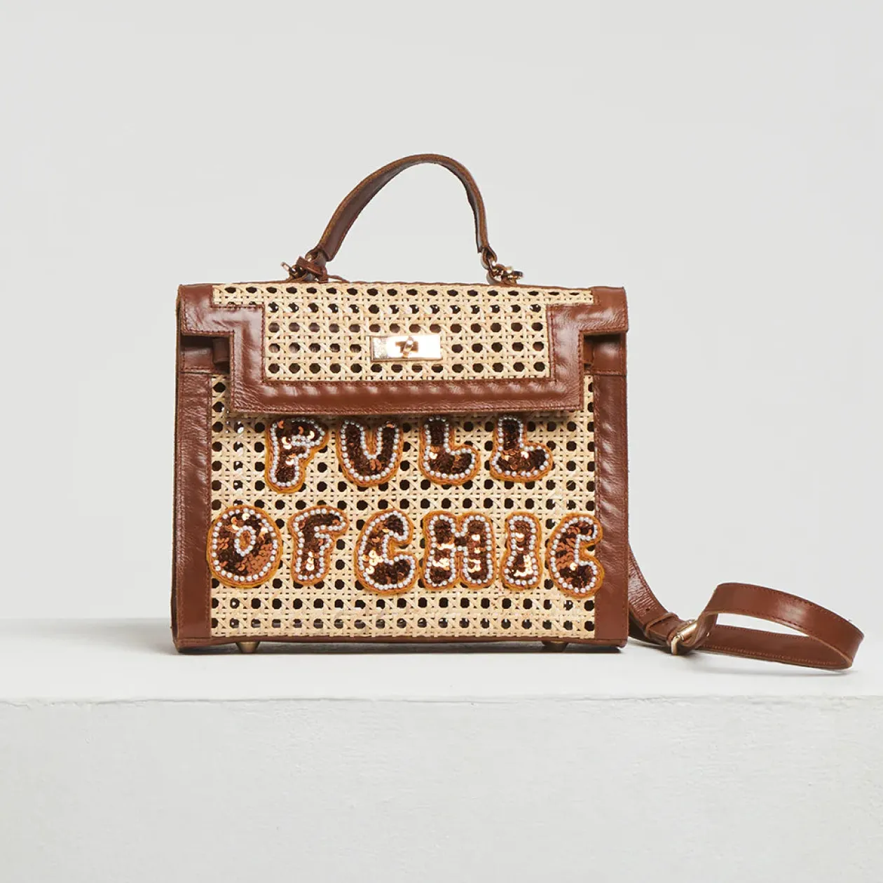 House of Mua Mua Full of Chic Rattan Shoulder Bag