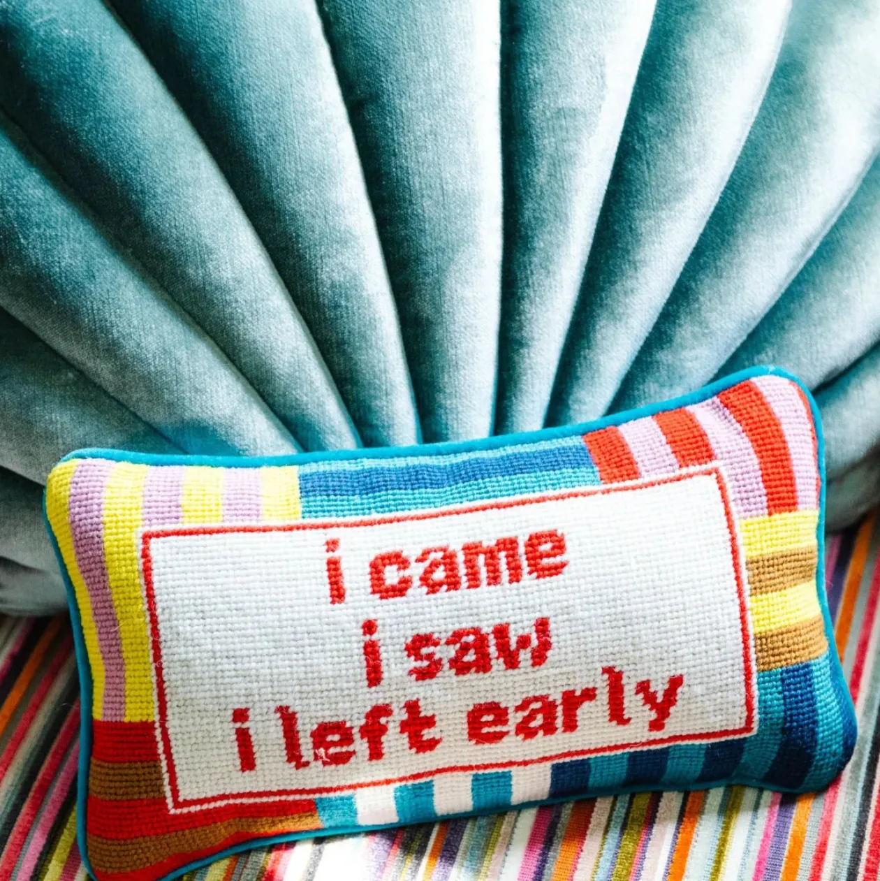 I Came I Saw Needlepoint Pillow