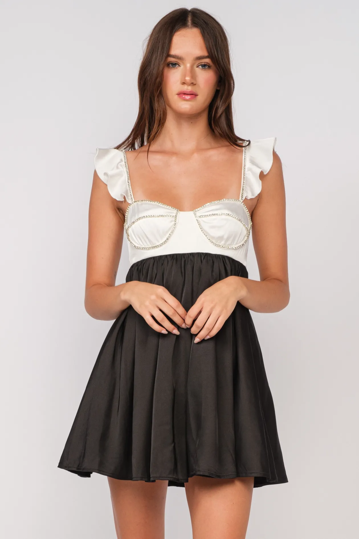 Iconic Rhinestone Trim Dress