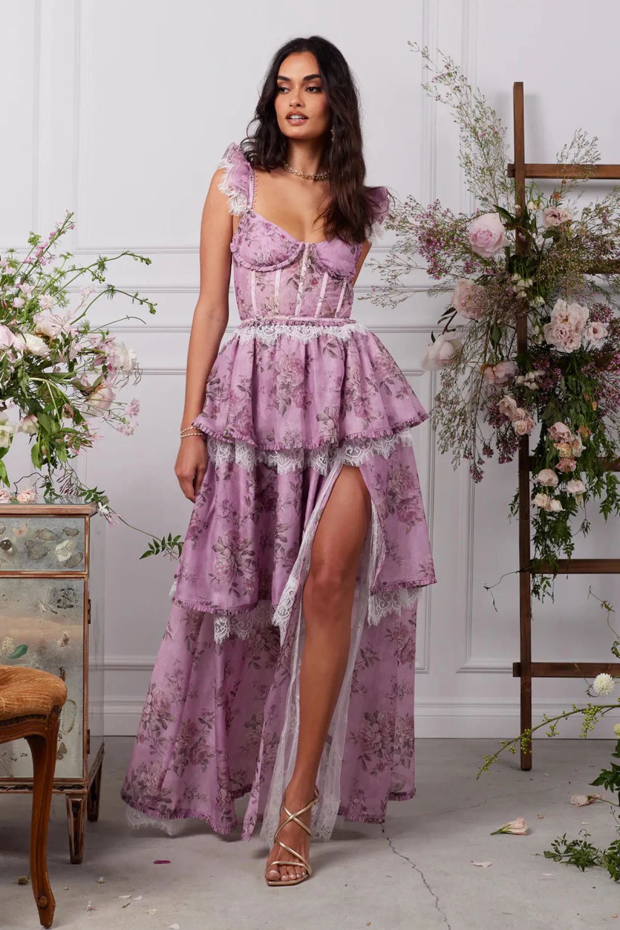 Jolie Dress in Lilac Tapestry Rose
