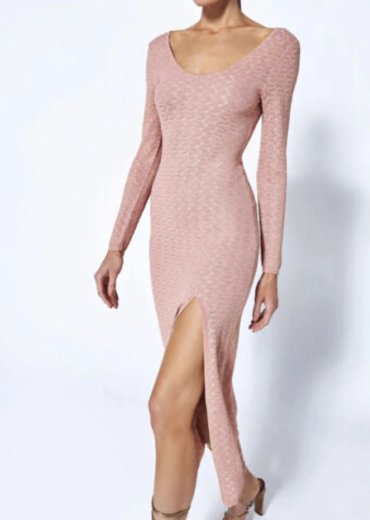 Juliane Knit Maxi Dress in Shimmer Pink
