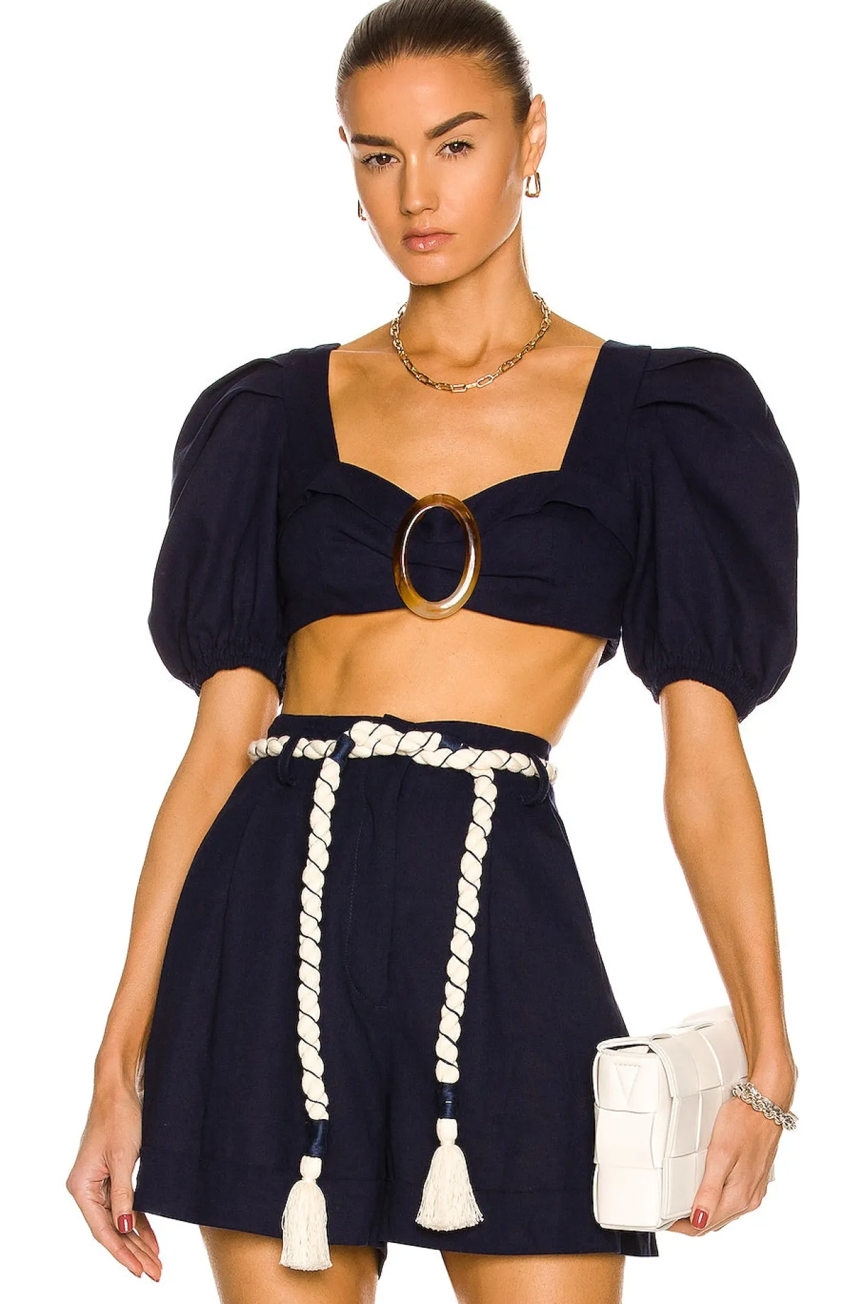 La Mer Linen Cropped Top