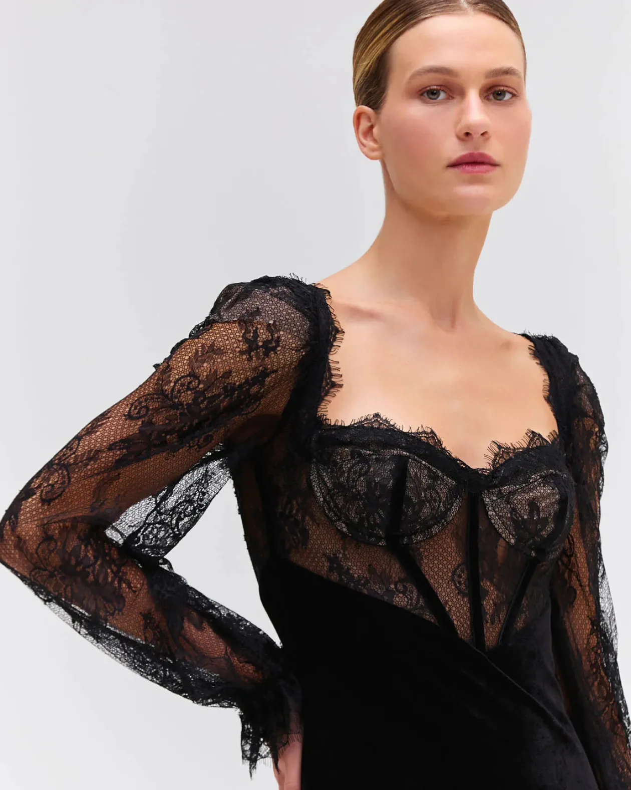 Lace and Velvet Mini Dress