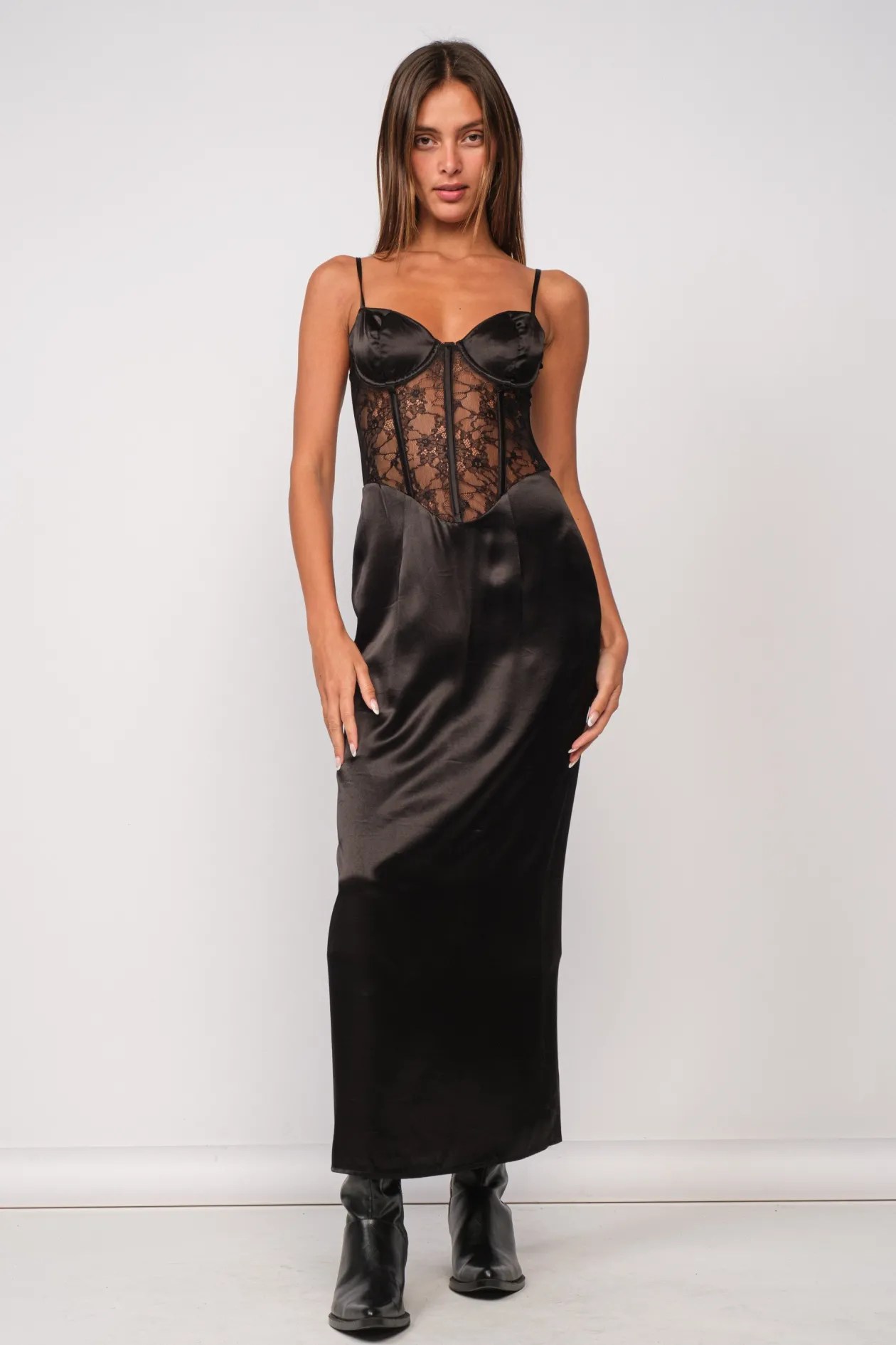 Lady of the Night Corset Maxi Dress