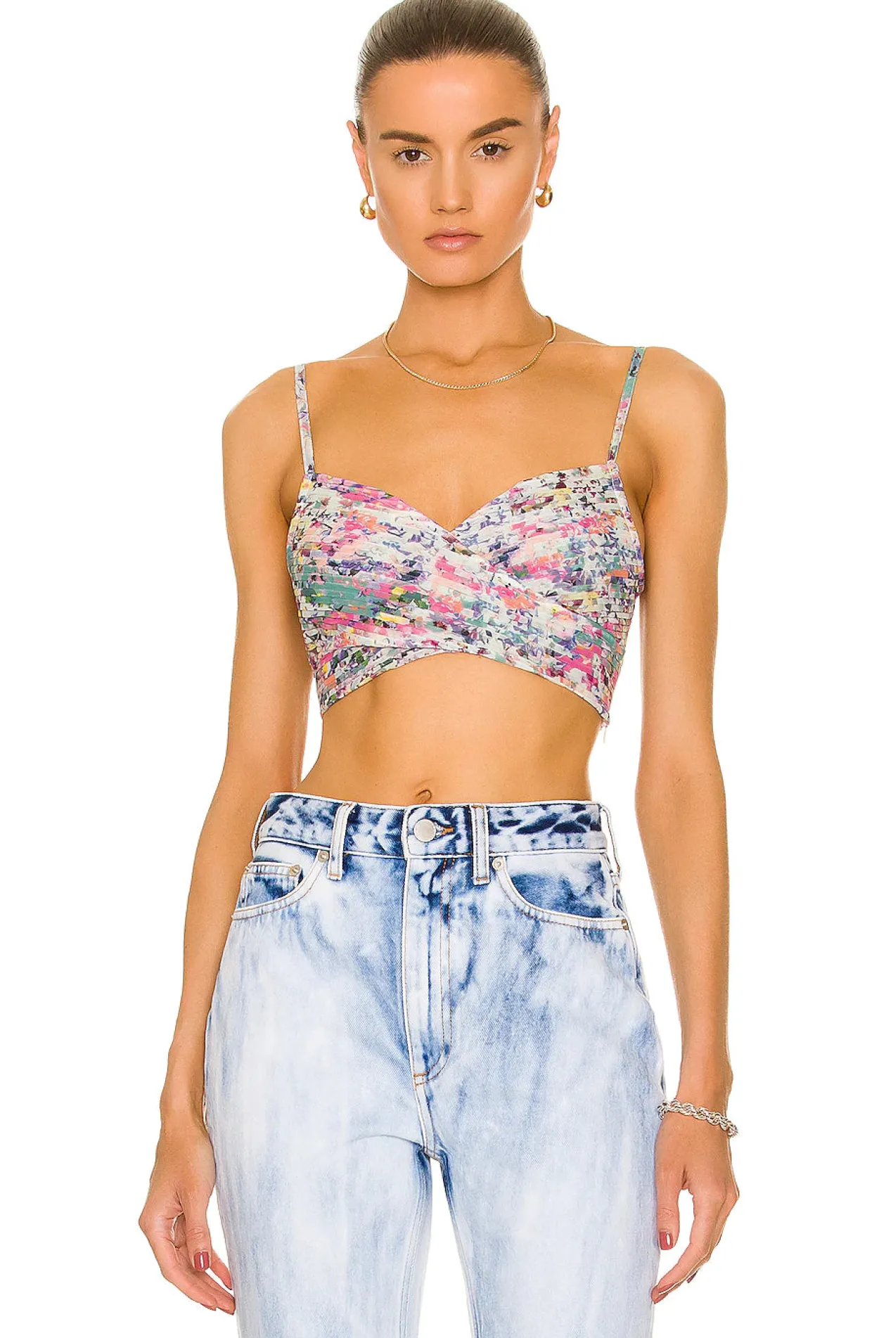 Lelia Bandeau Crop Top in Multicolor