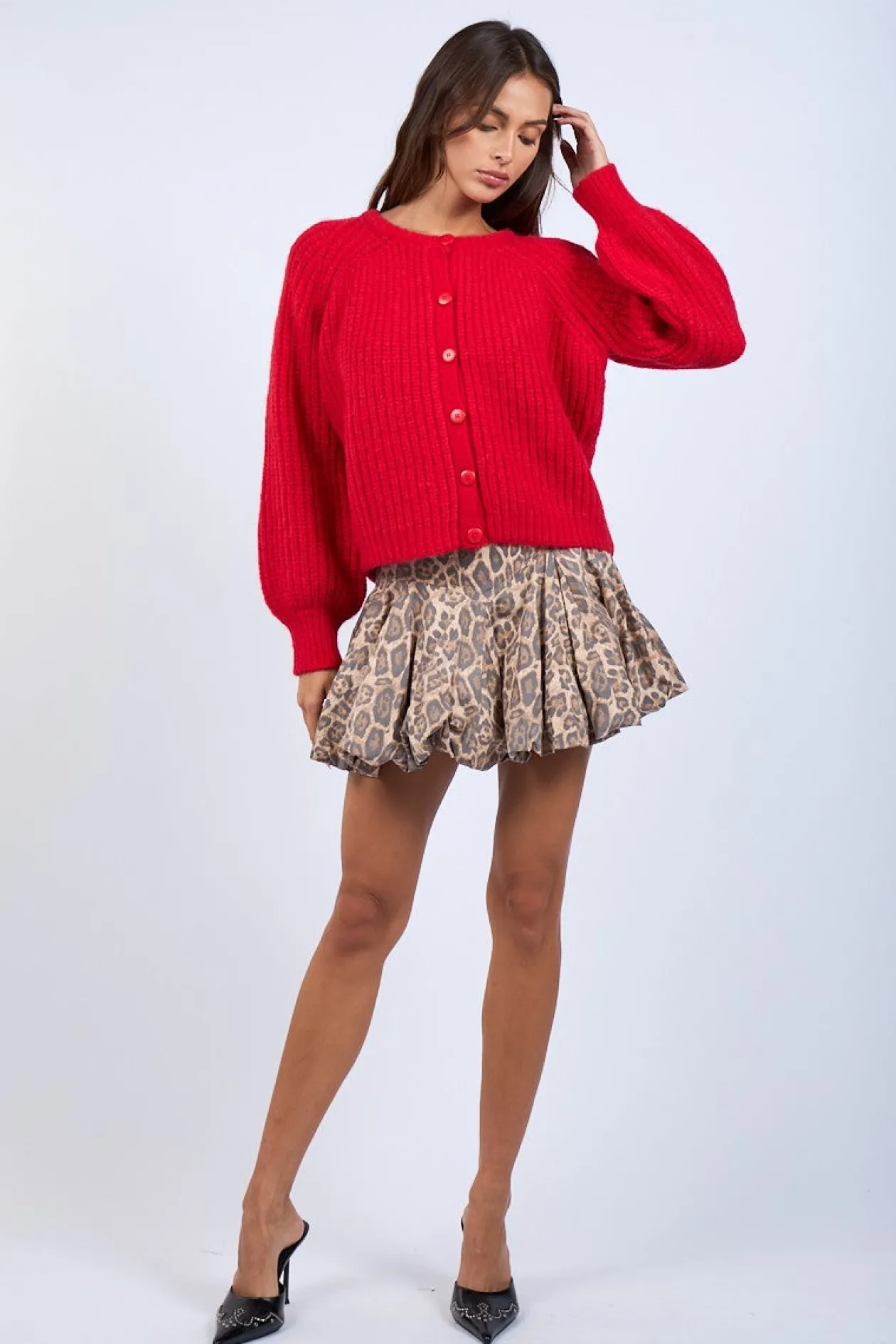 Leopard Bubble Mini Skirt